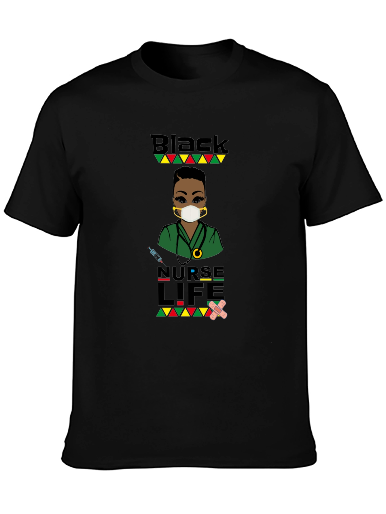 Black Nurse Life Graphic T-Shirt