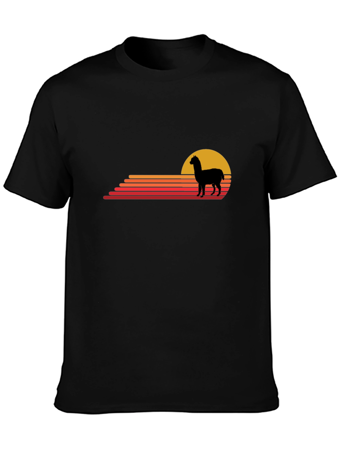 Alpaca Sunset Graphic Tee - Retro Style