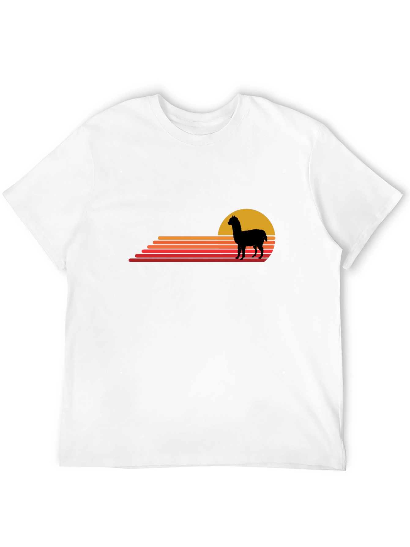 Alpaca Sunset Graphic Tee - Retro Style
