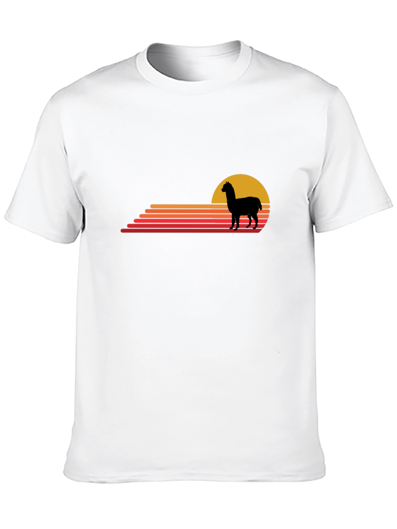 Alpaca Sunset Graphic Tee - Retro Style