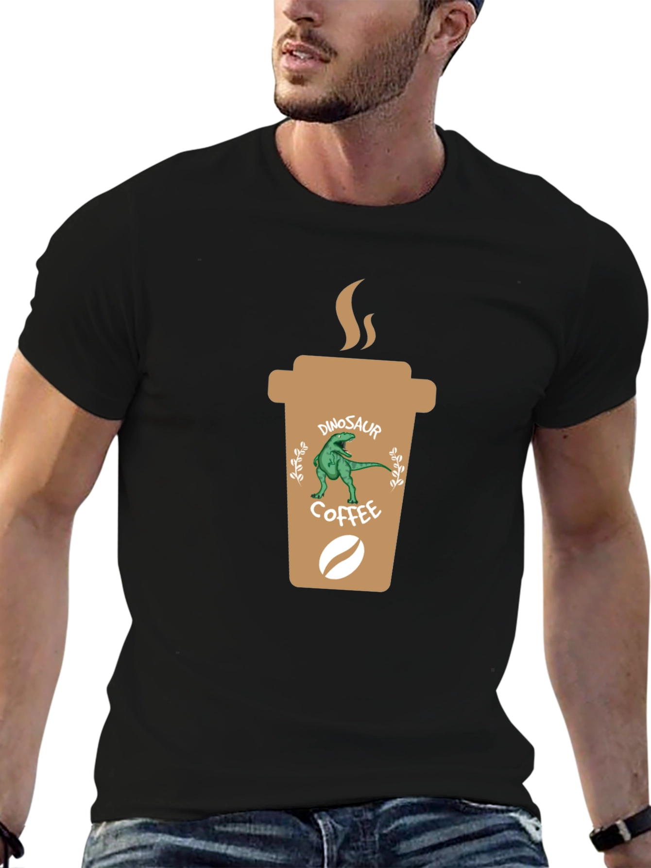 Dinosaur Coffee T-Shirt - Unique Graphic Tee