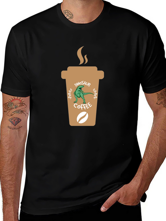 Dinosaur Coffee T-Shirt - Unique Graphic Tee