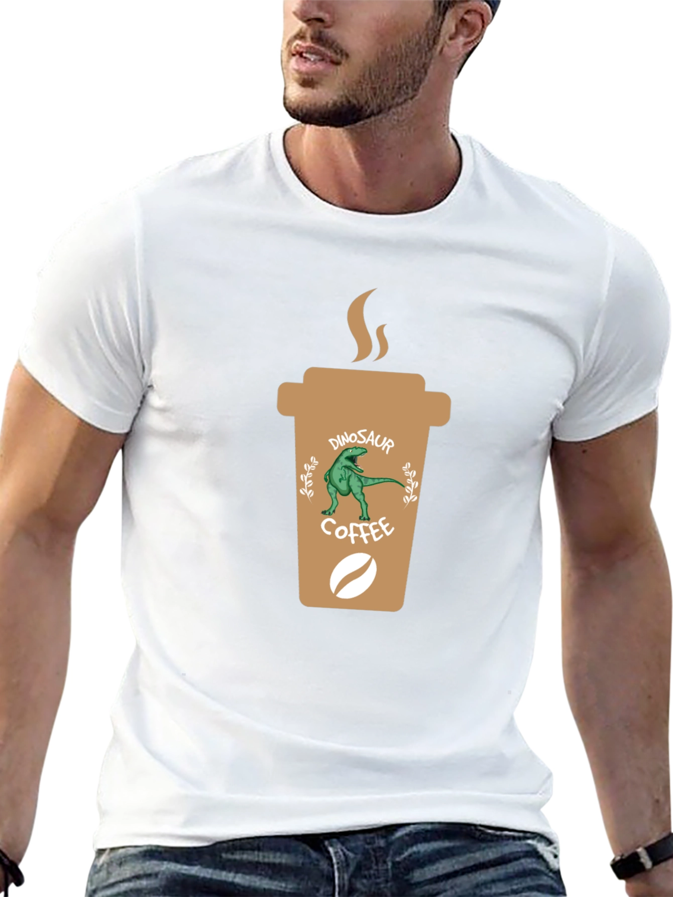 Dinosaur Coffee T-Shirt - Unique Graphic Tee