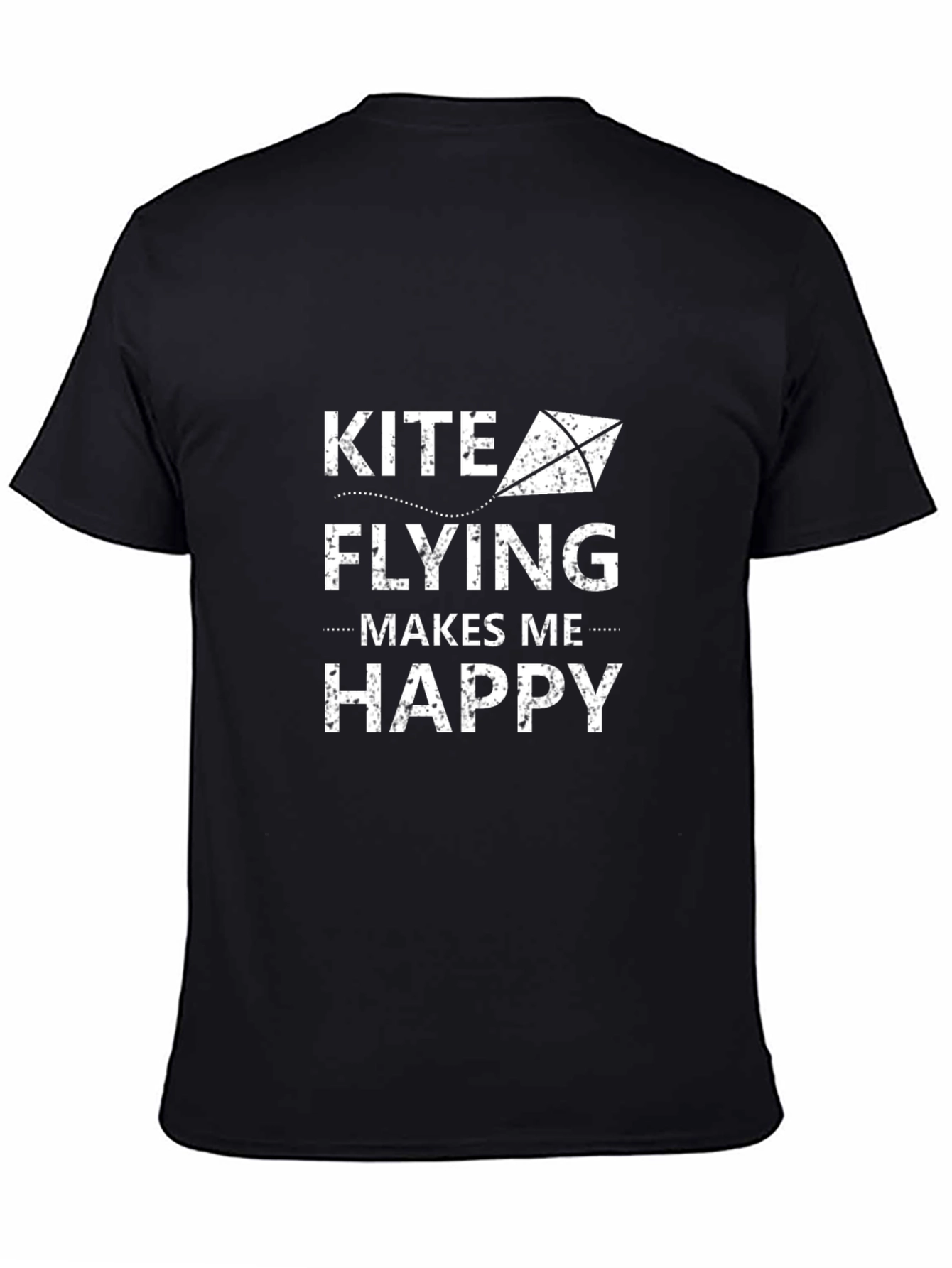 Kite Flying Makes Me Happy Black Graphic Tee