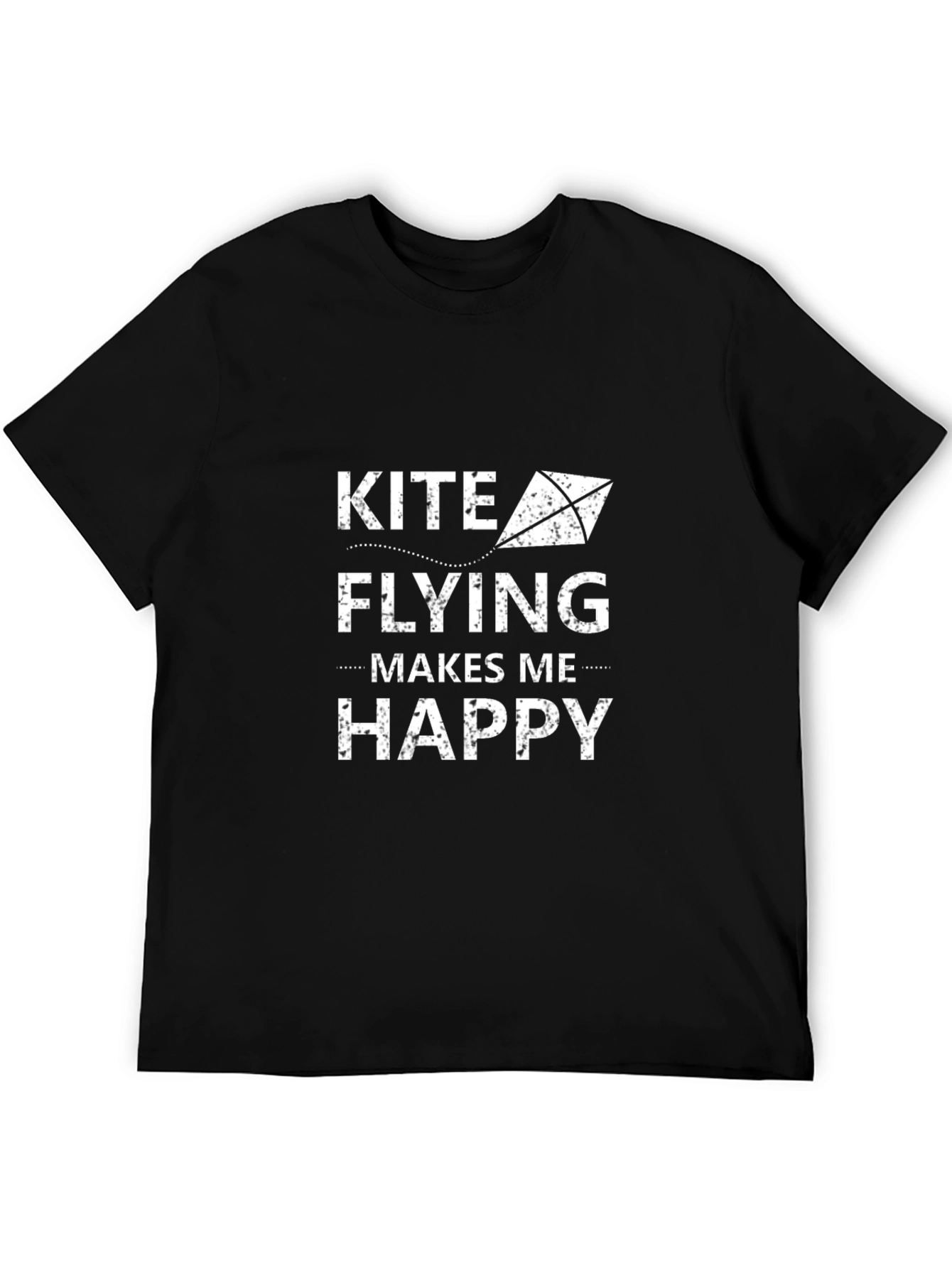 Kite Flying Makes Me Happy Black Graphic Tee