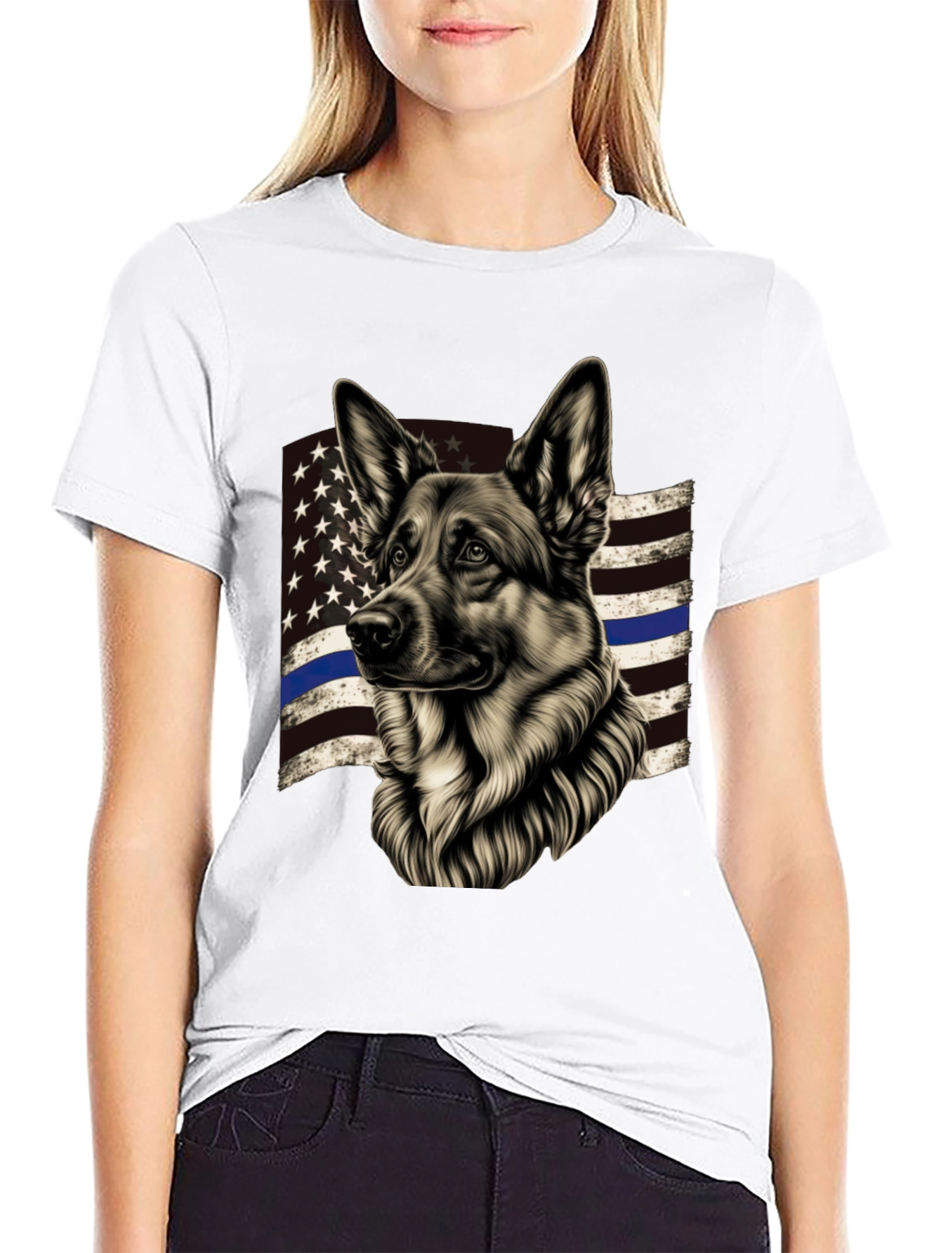 German Shepherd Thin Blue Line T-Shirt