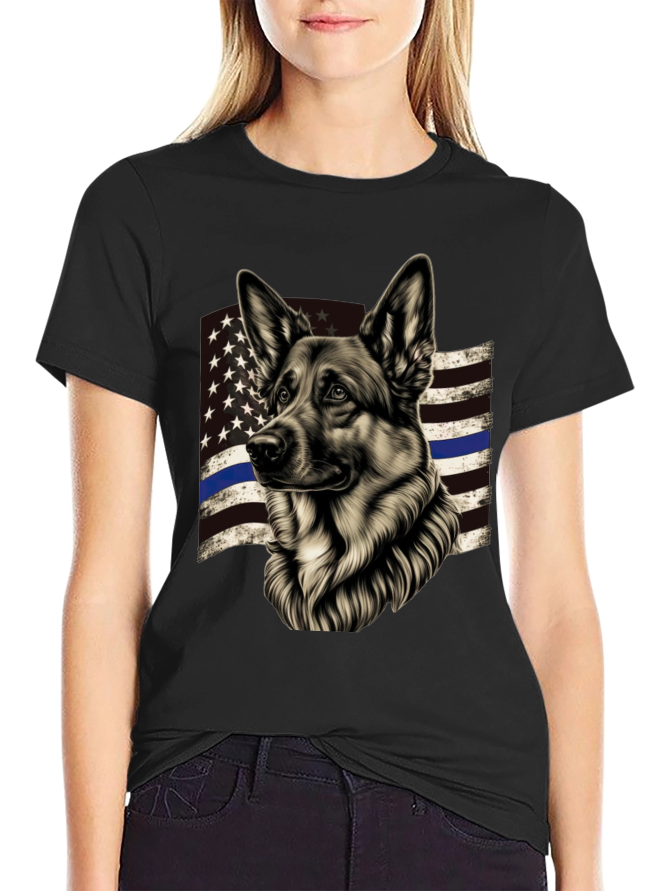 German Shepherd Thin Blue Line T-Shirt