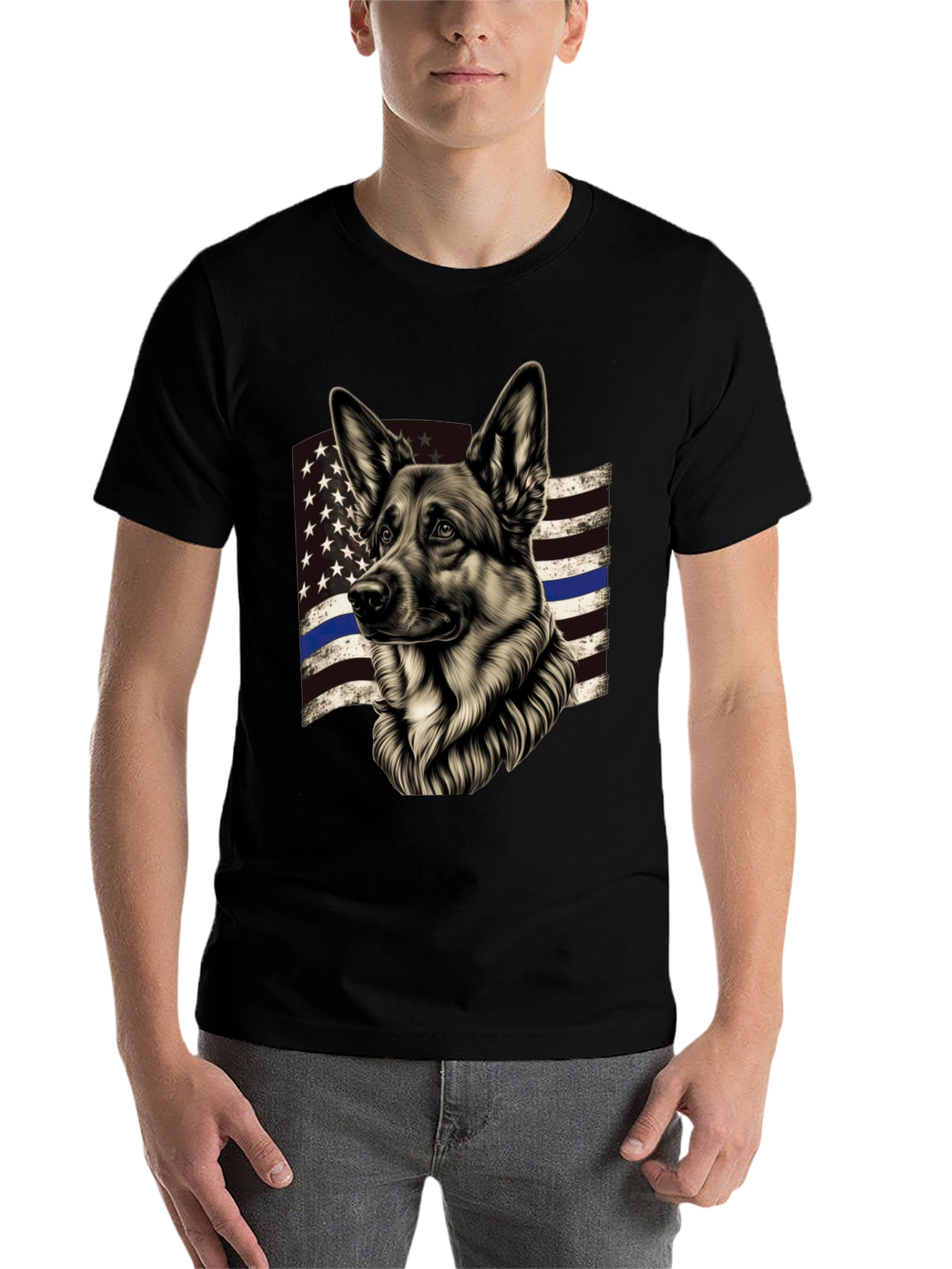 German Shepherd Thin Blue Line T-Shirt