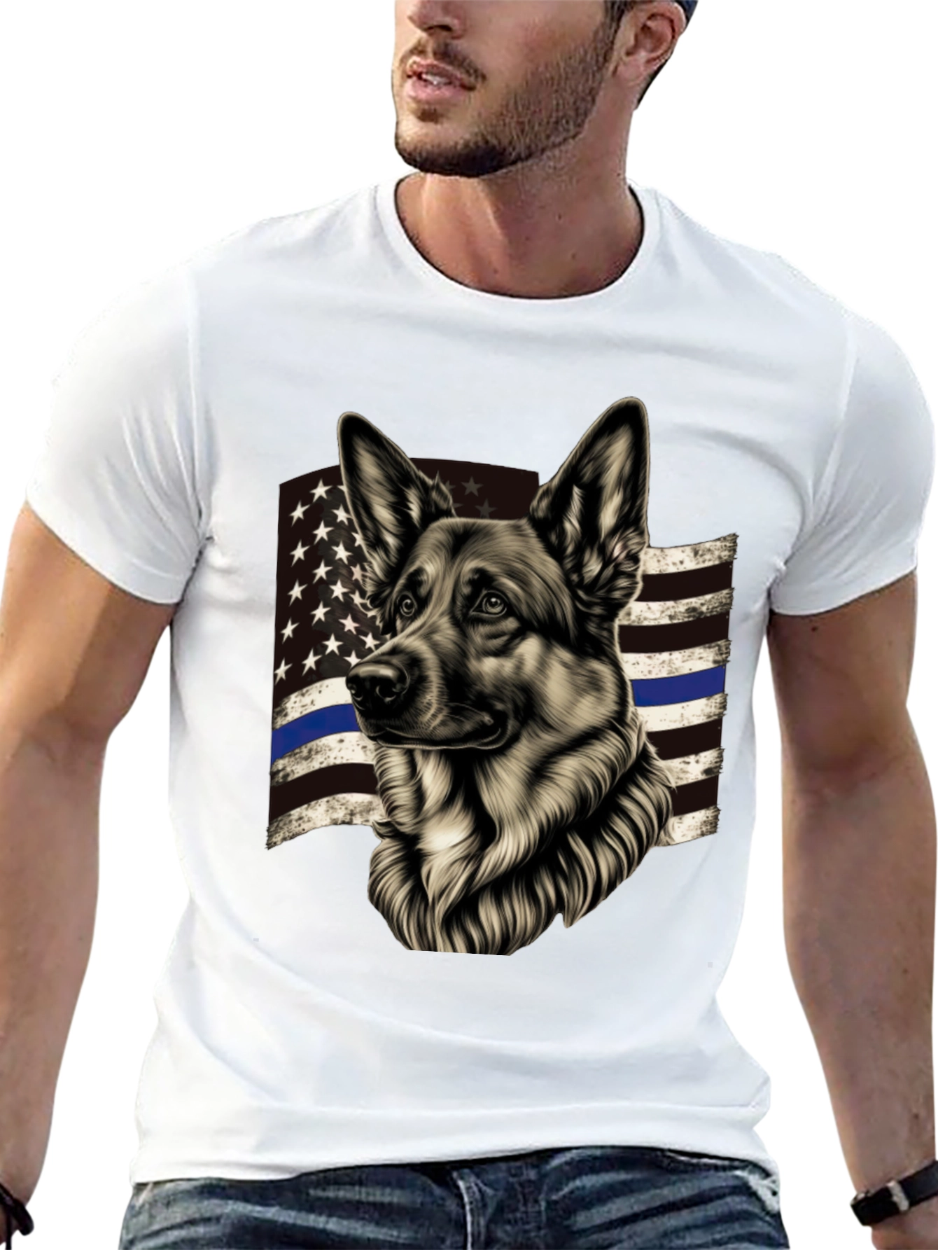 German Shepherd Thin Blue Line T-Shirt