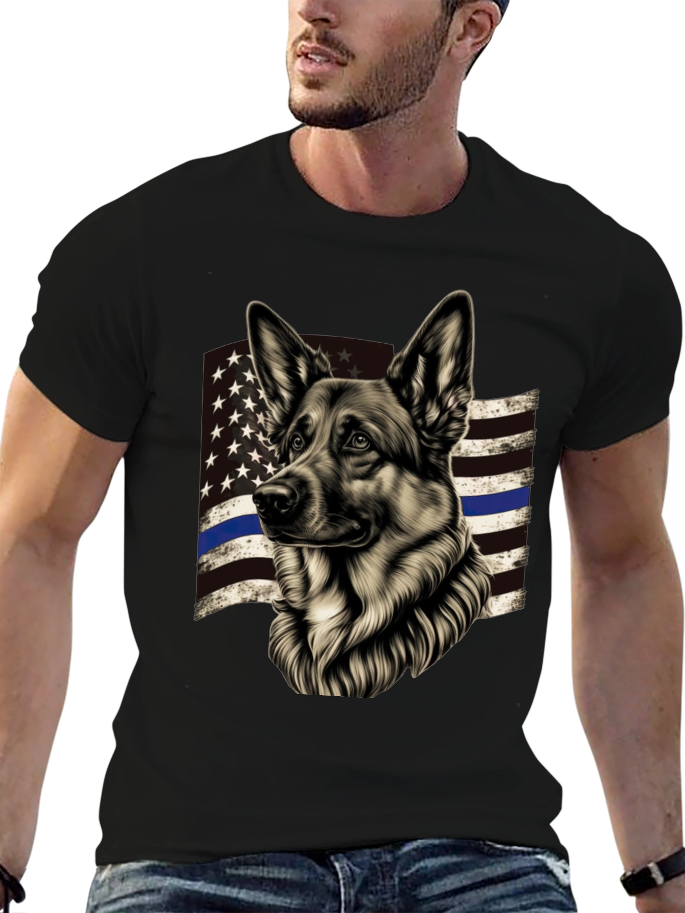 German Shepherd Thin Blue Line T-Shirt