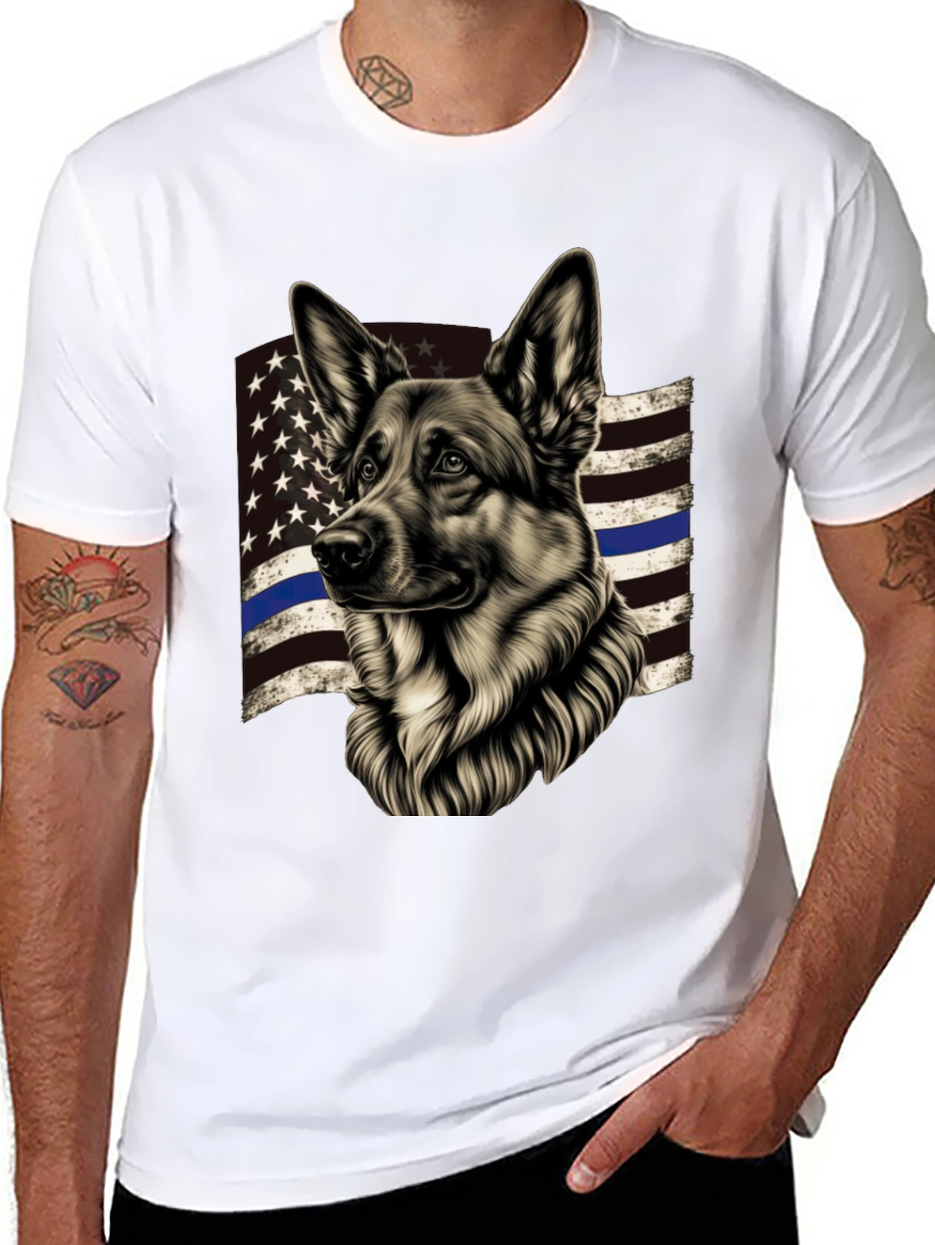 German Shepherd Thin Blue Line T-Shirt