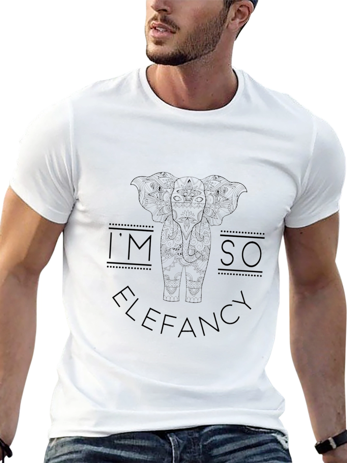 Im So Elefancy Black Graphic Tee