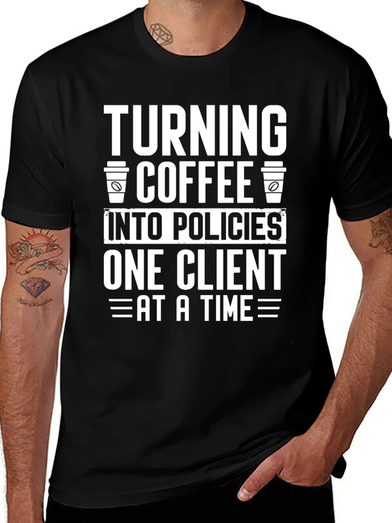 Coffee to Policies Funny T-Shirt