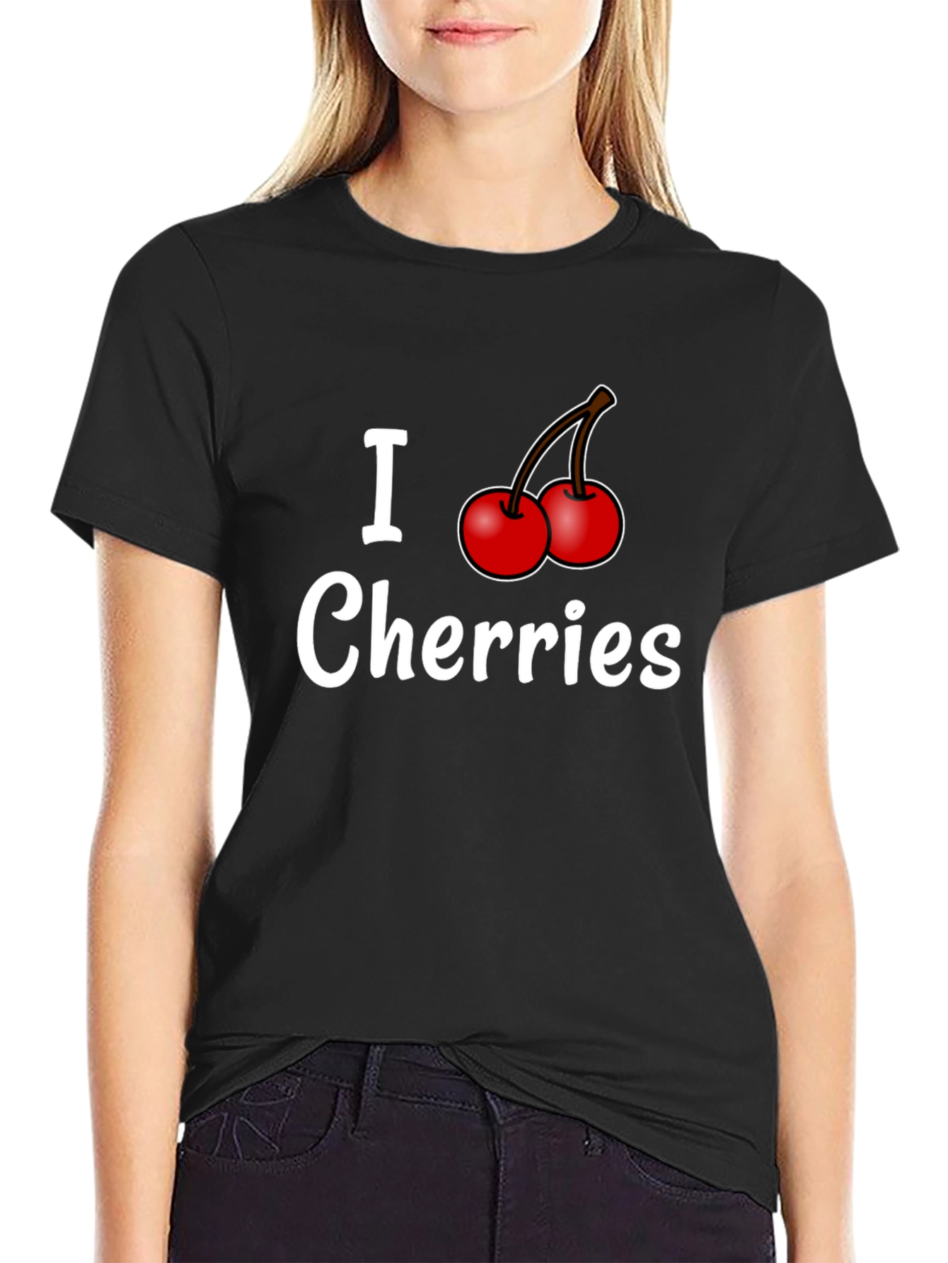 I Cherries Black T-Shirt