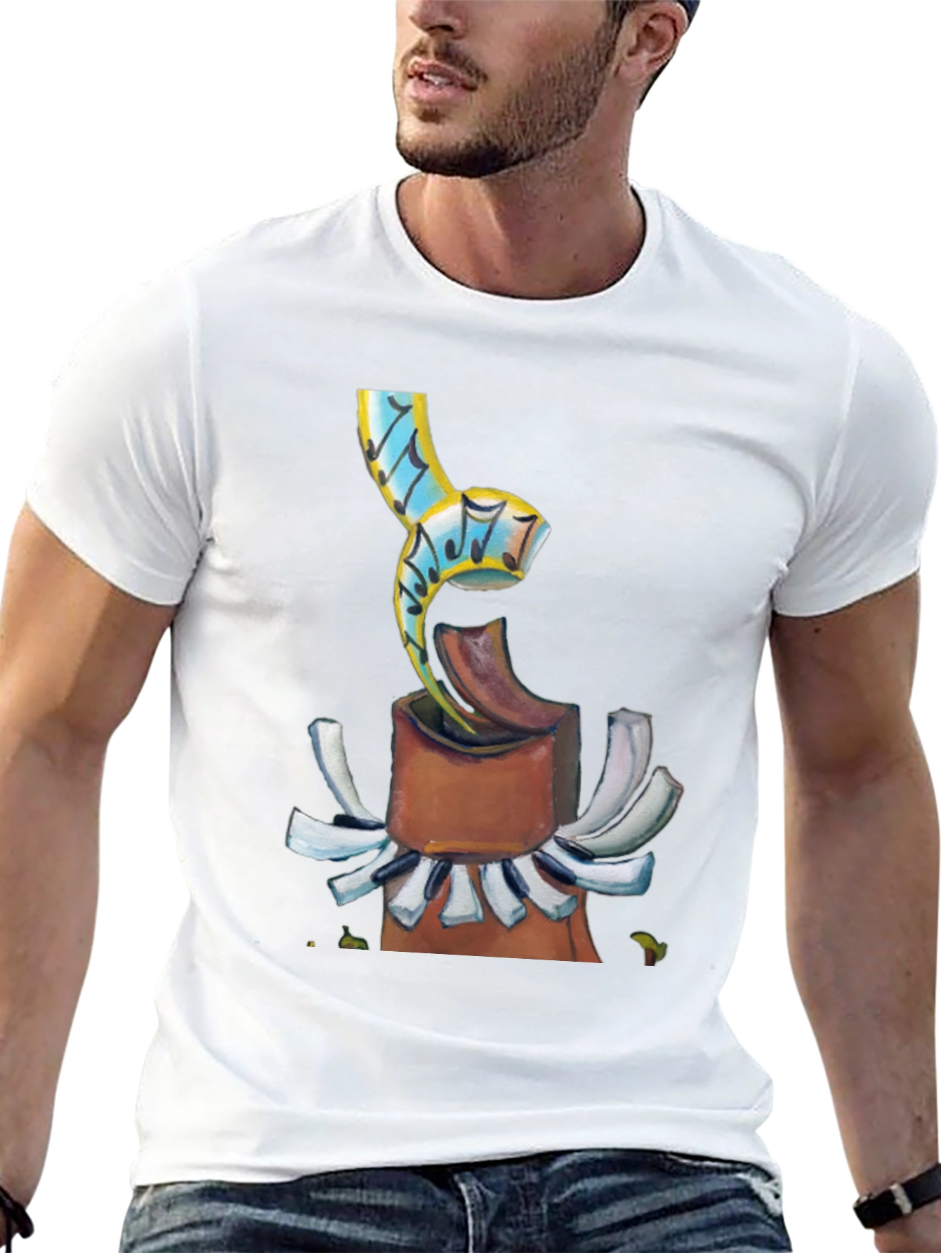 Abstract Music Theme Graphic T-Shirt
