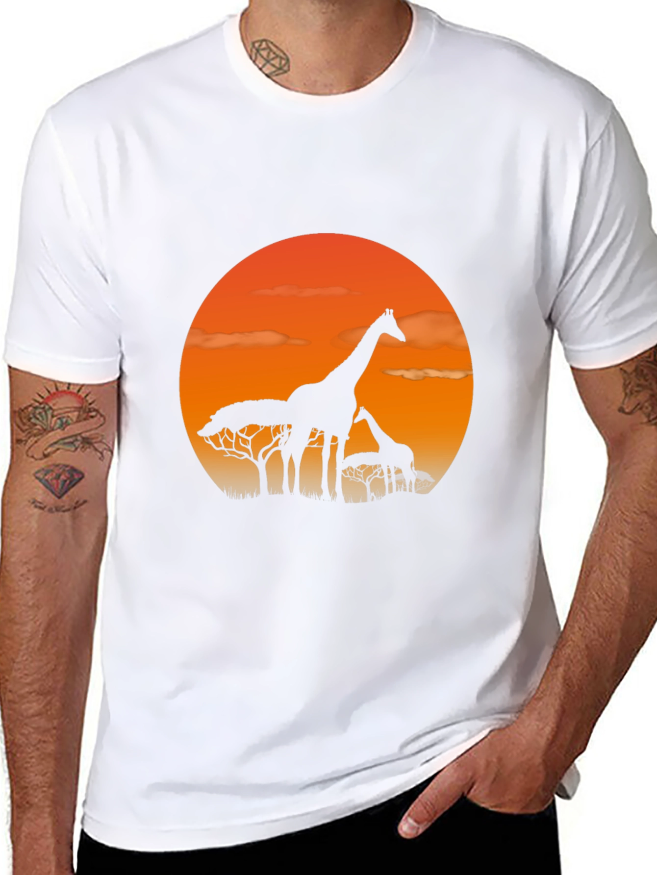 Sunset Giraffe Graphic Tee