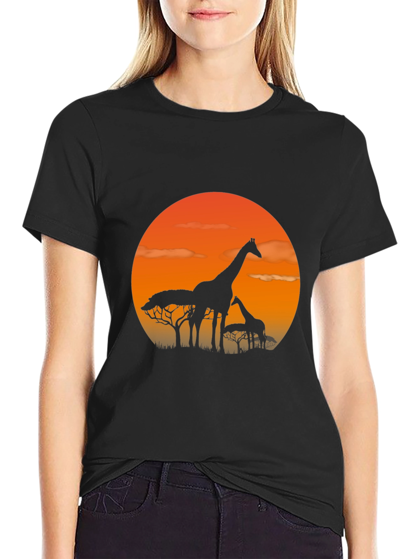 Sunset Giraffe Graphic Tee