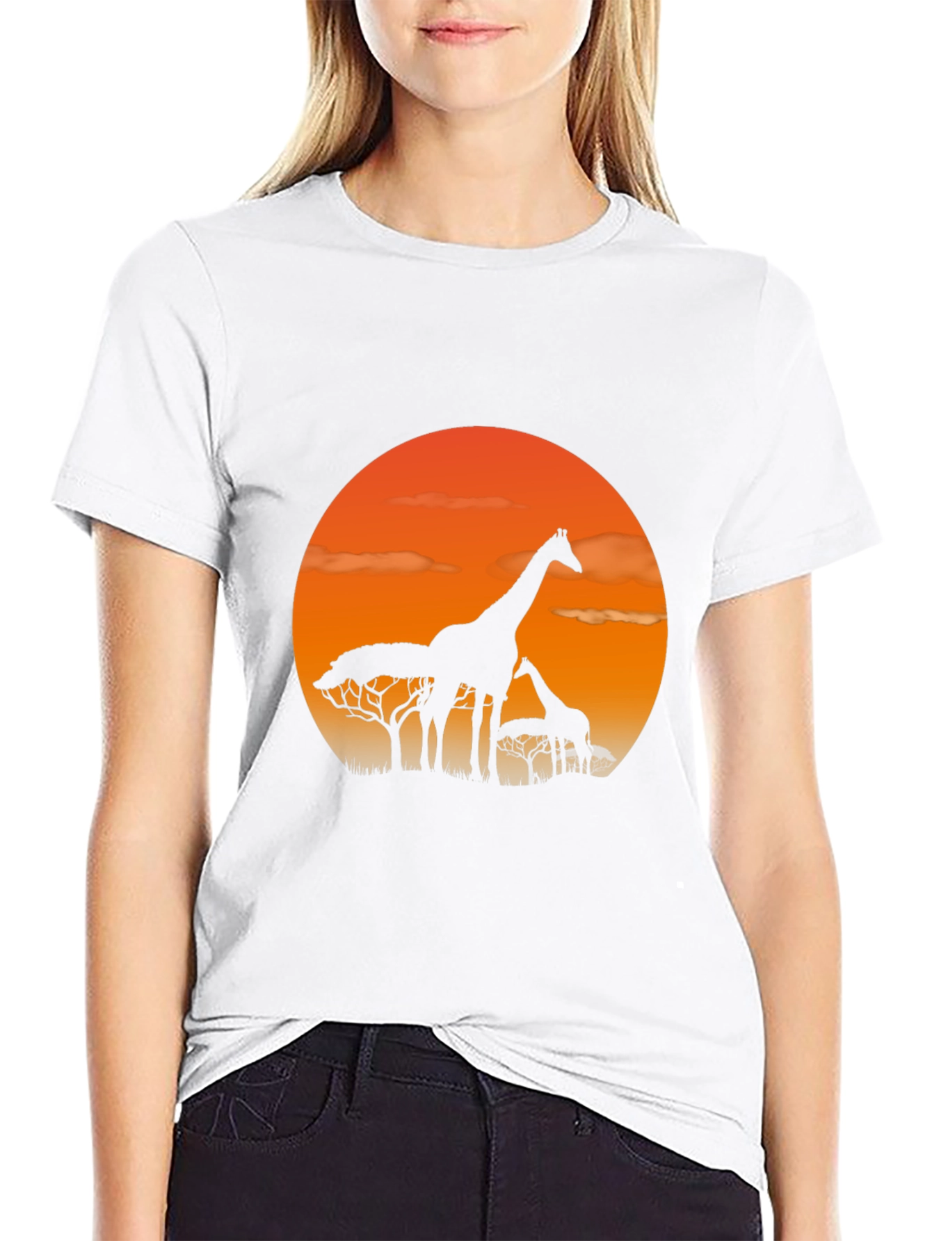 Sunset Giraffe Graphic Tee