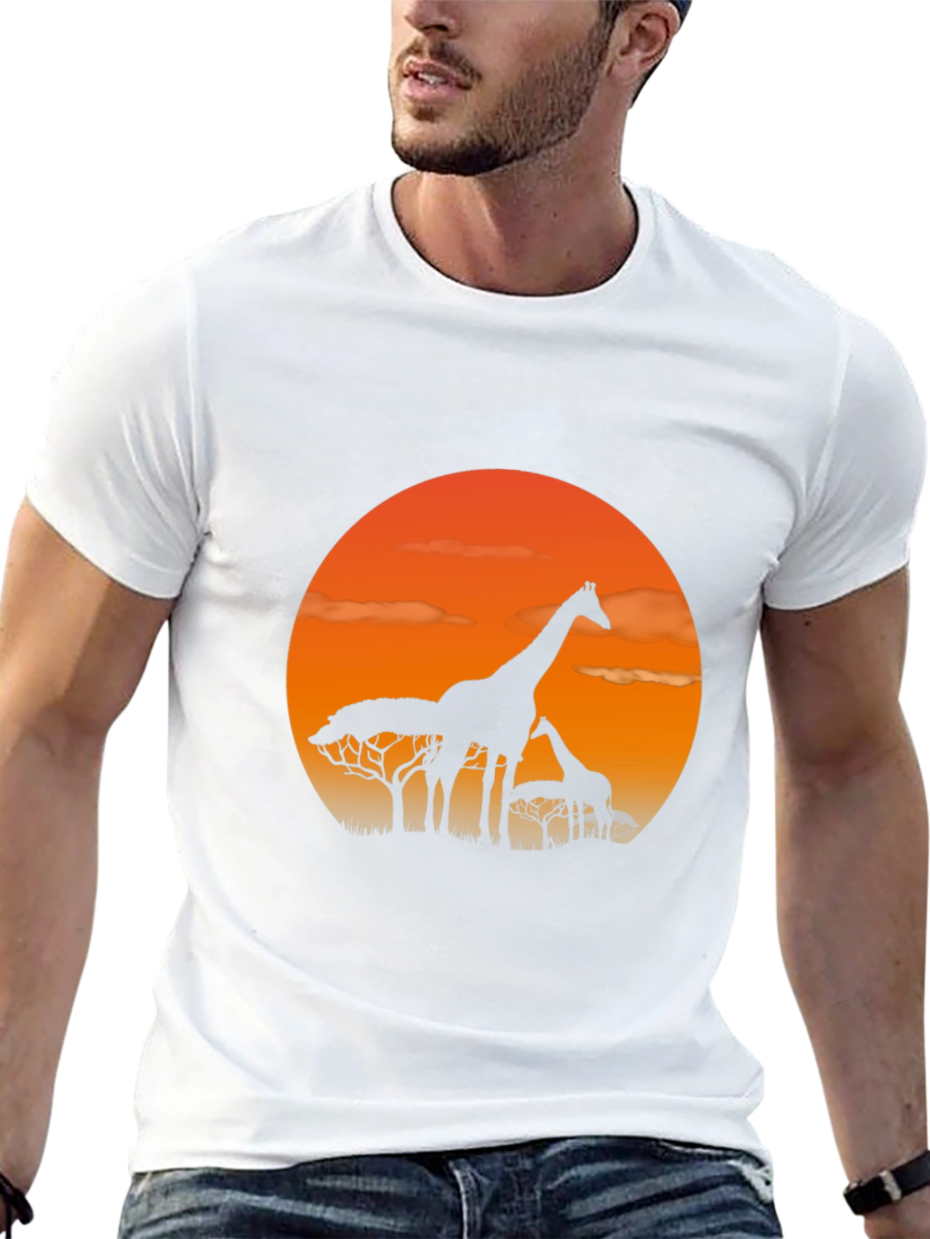 Sunset Giraffe Graphic Tee