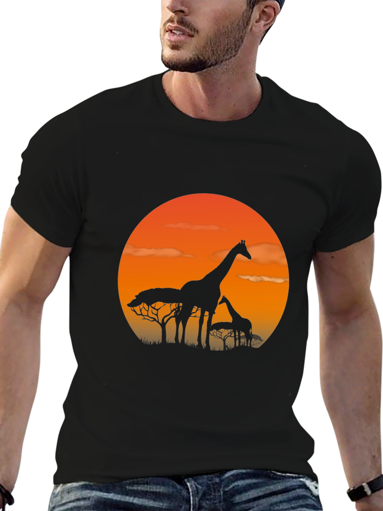 Sunset Giraffe Graphic Tee