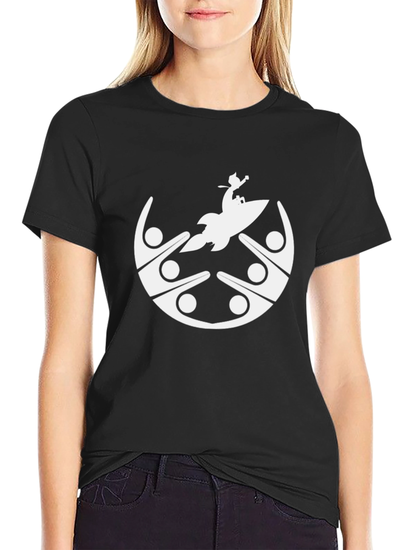 Graphic Tee: Community Rocket Black T-Shirt
