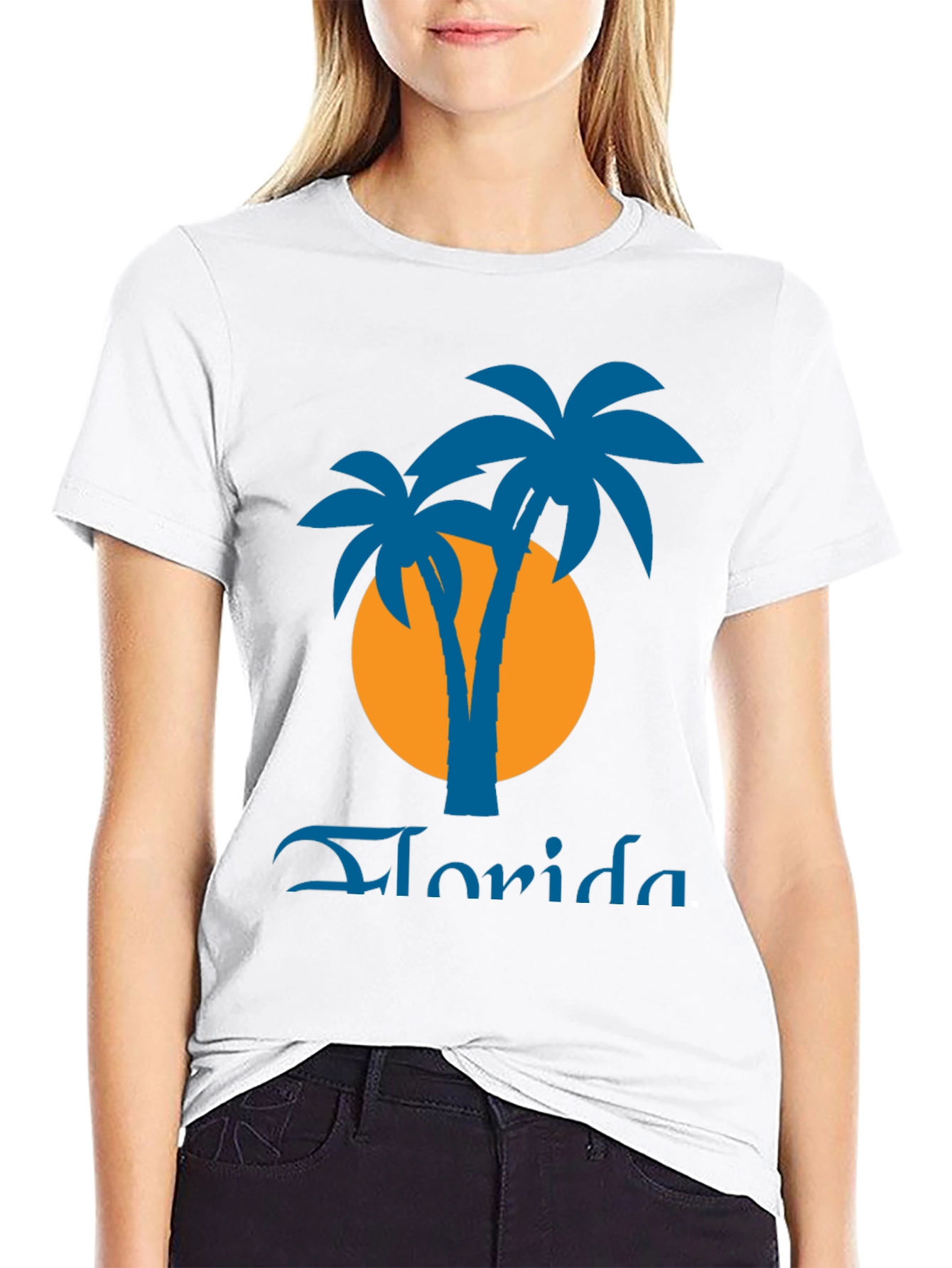 Florida Palms Graphic Tee - Black Tropical Shirt