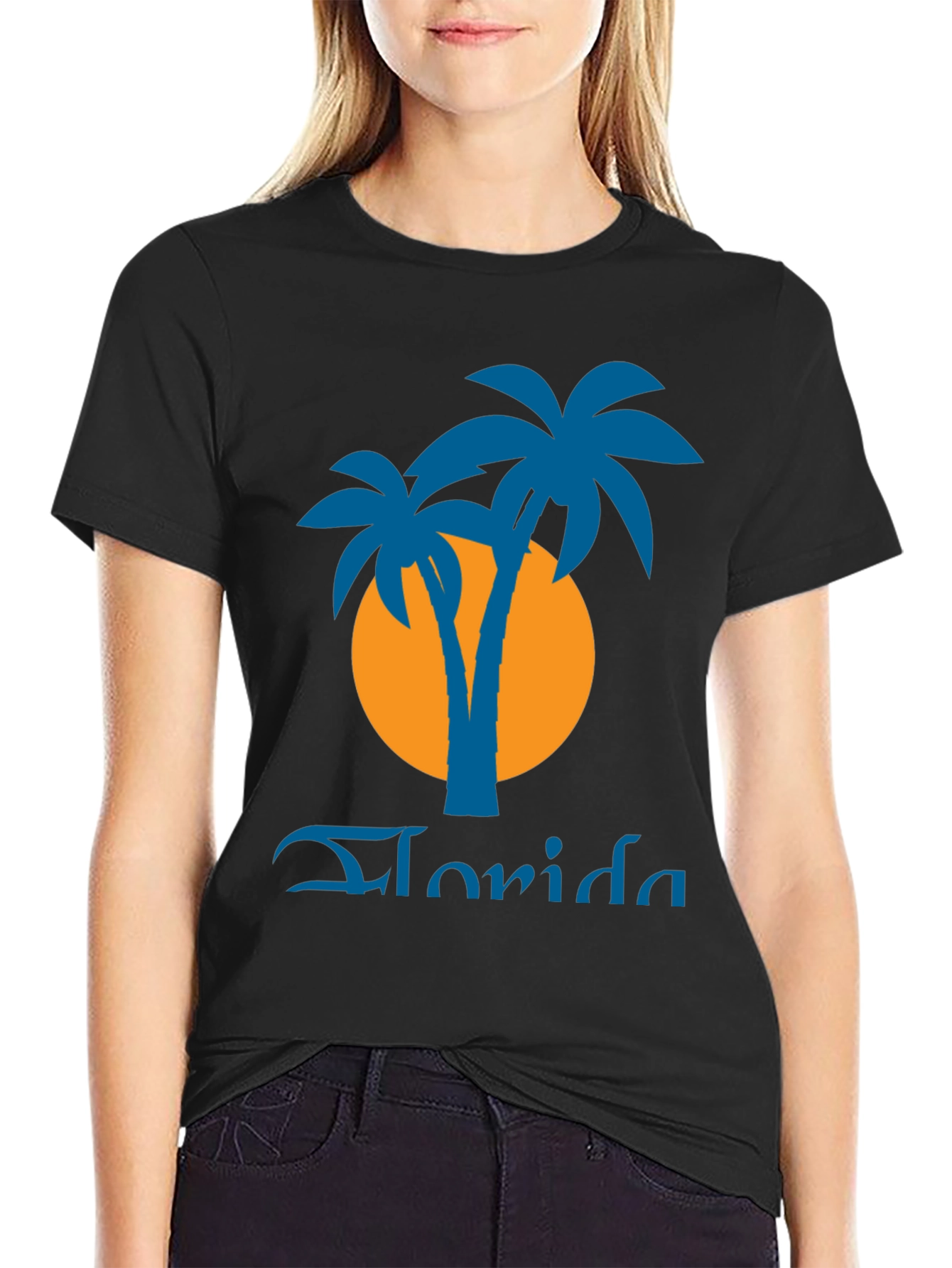 Florida Palms Graphic Tee - Black Tropical Shirt