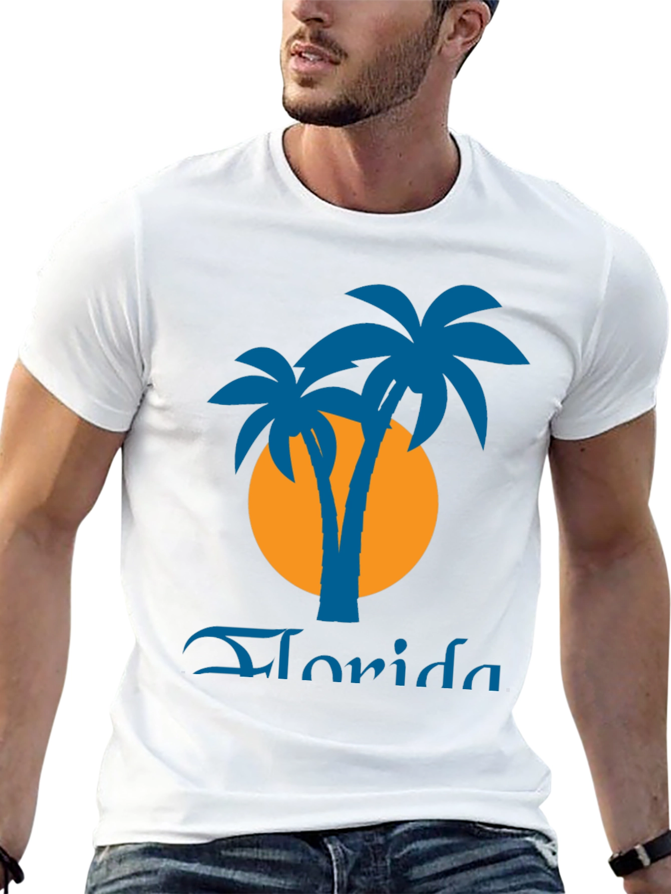Florida Palms Graphic Tee - Black Tropical Shirt
