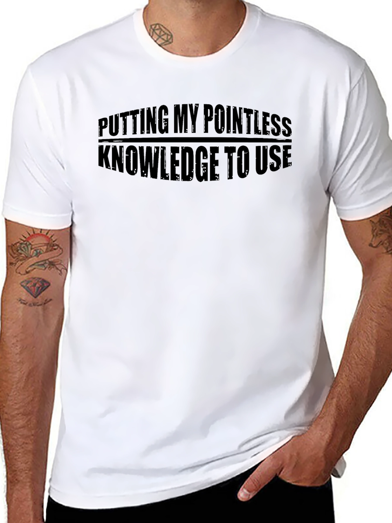 Pointless Knowledge Graphic Tee - Black Cotton T-Shirt
