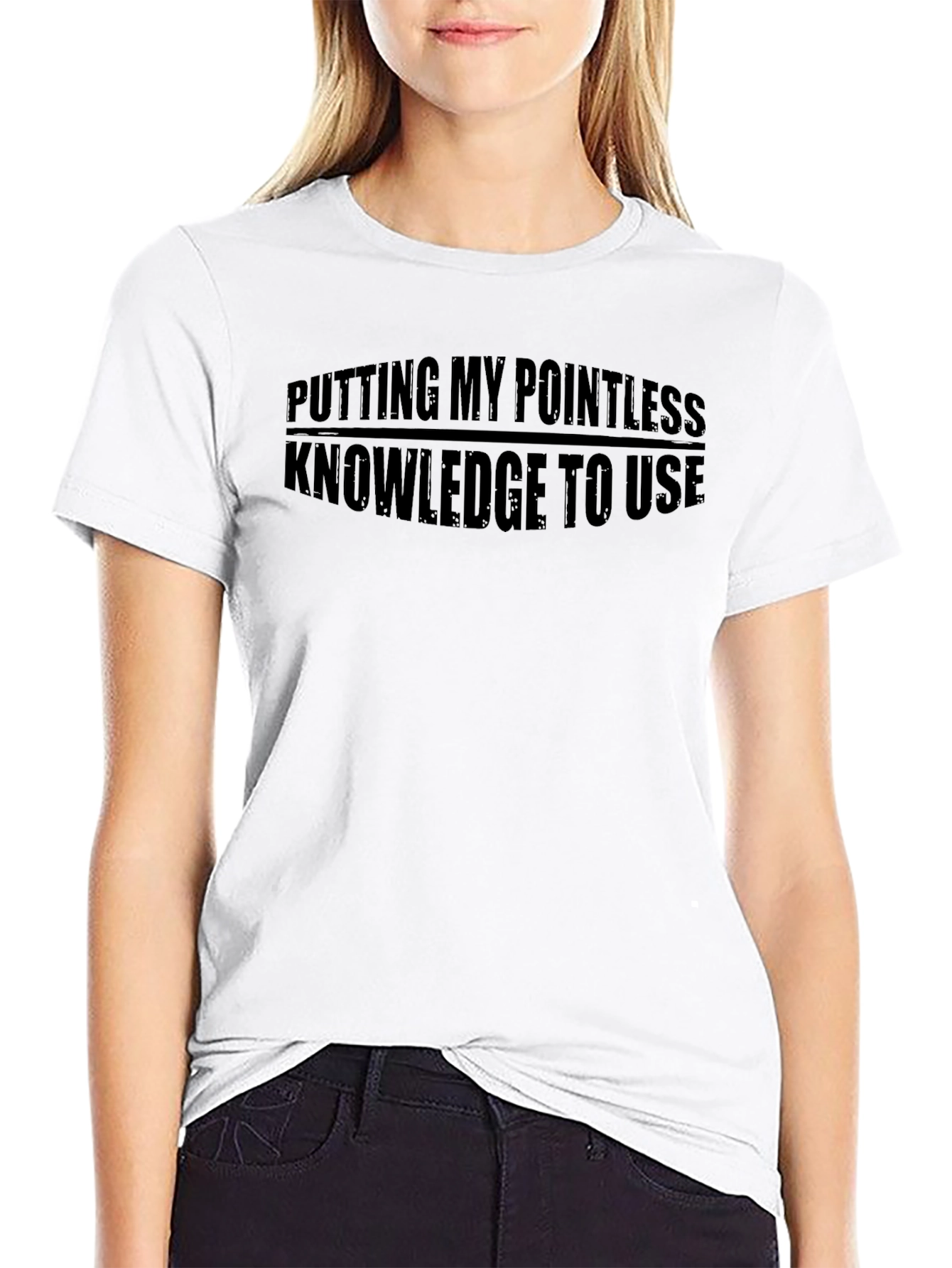 Pointless Knowledge Graphic Tee - Black Cotton T-Shirt