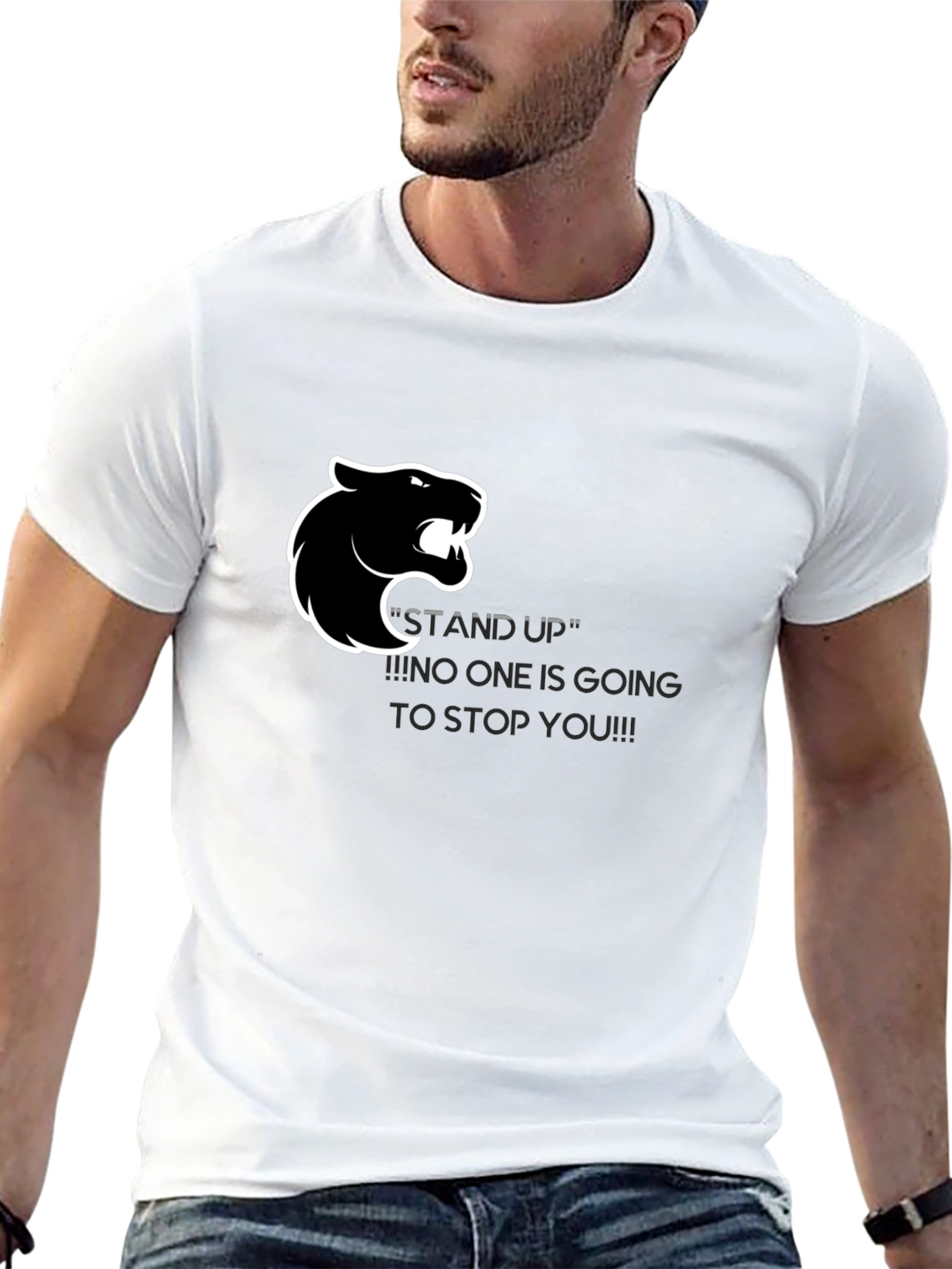 Stand Up Panther T-Shirt - Motivational Graphic Tee