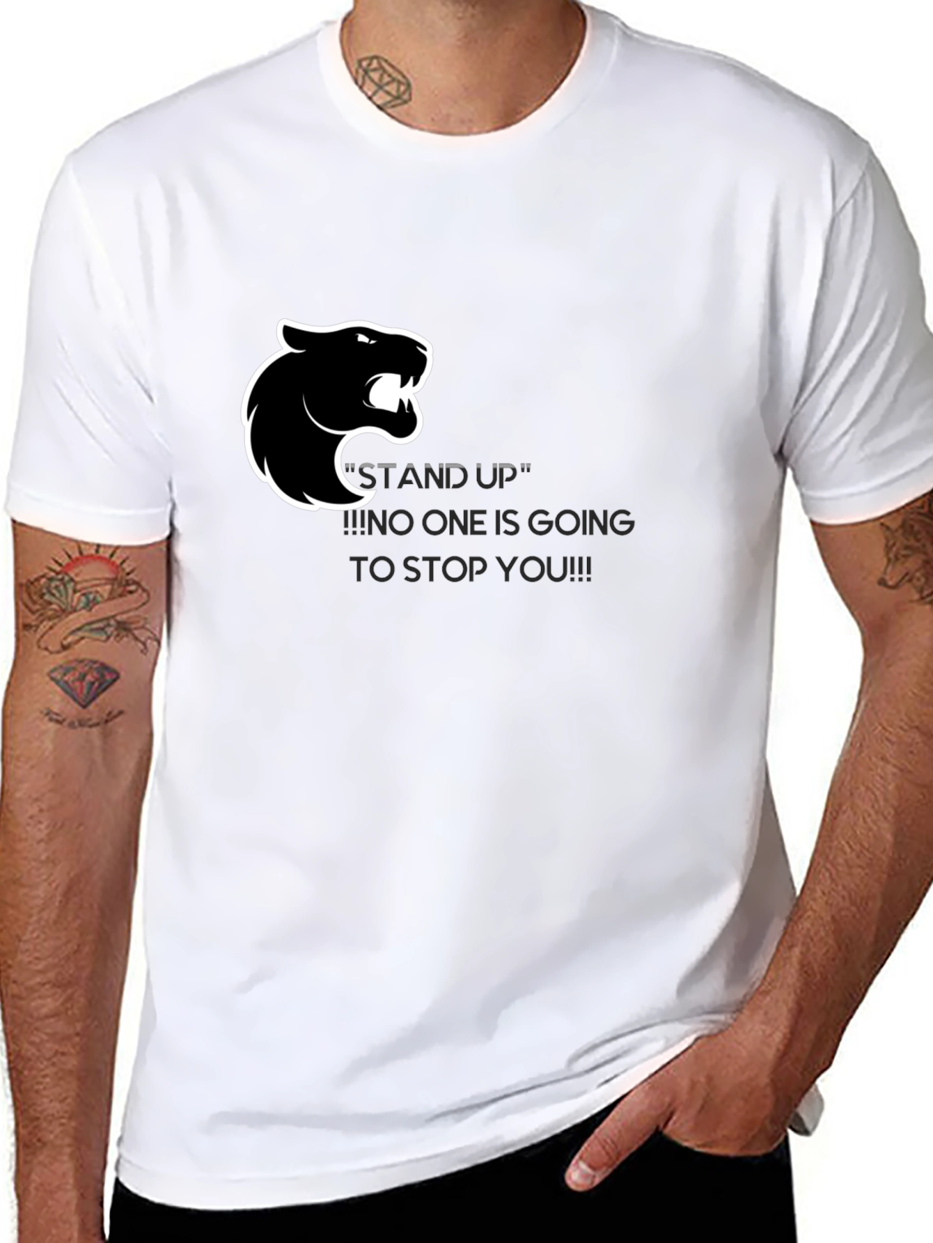 Stand Up Panther T-Shirt - Motivational Graphic Tee