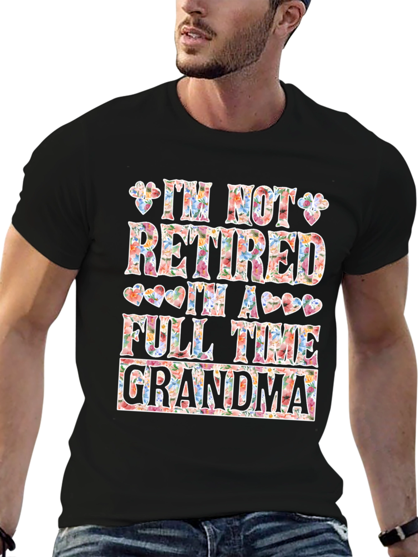Floral Full Time Grandma Graphic Tee