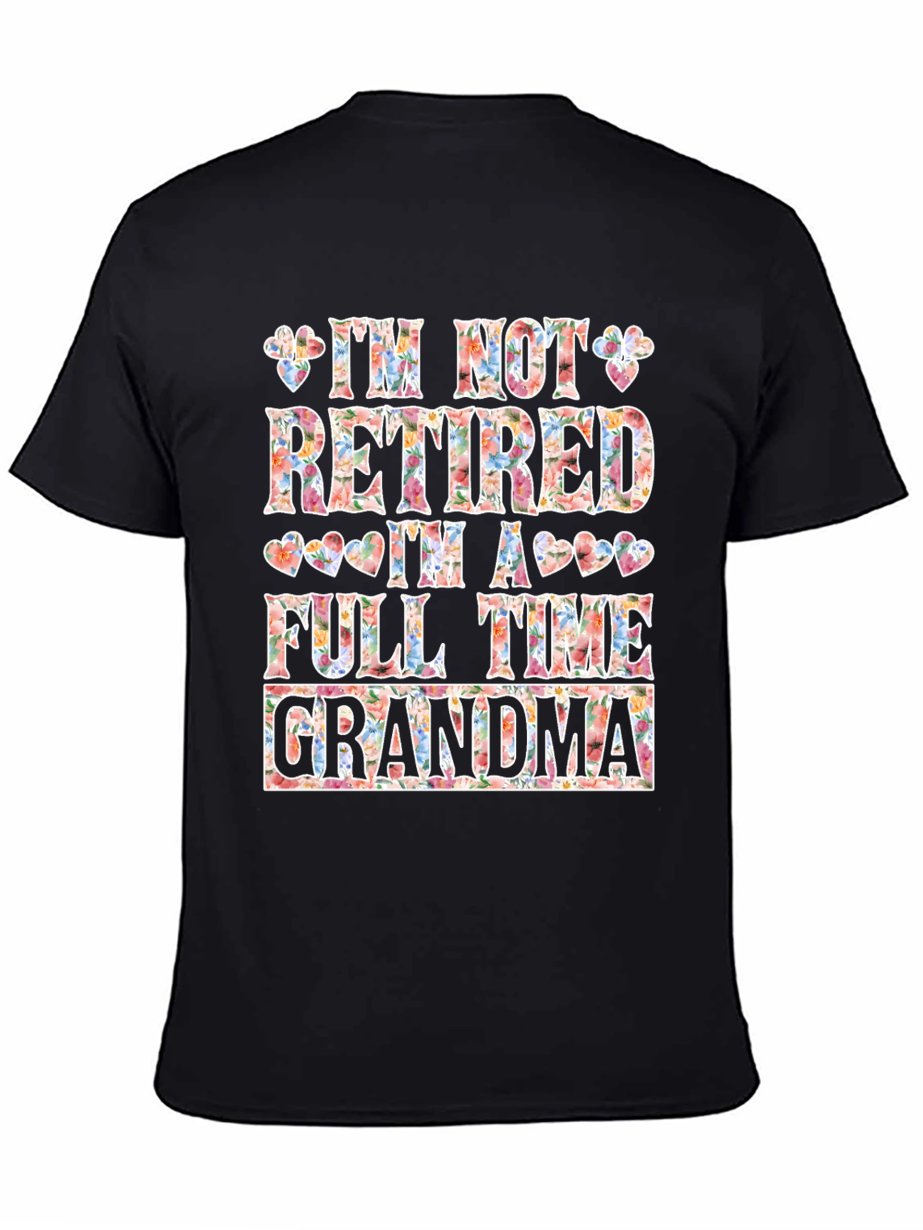 Floral Full Time Grandma Graphic Tee