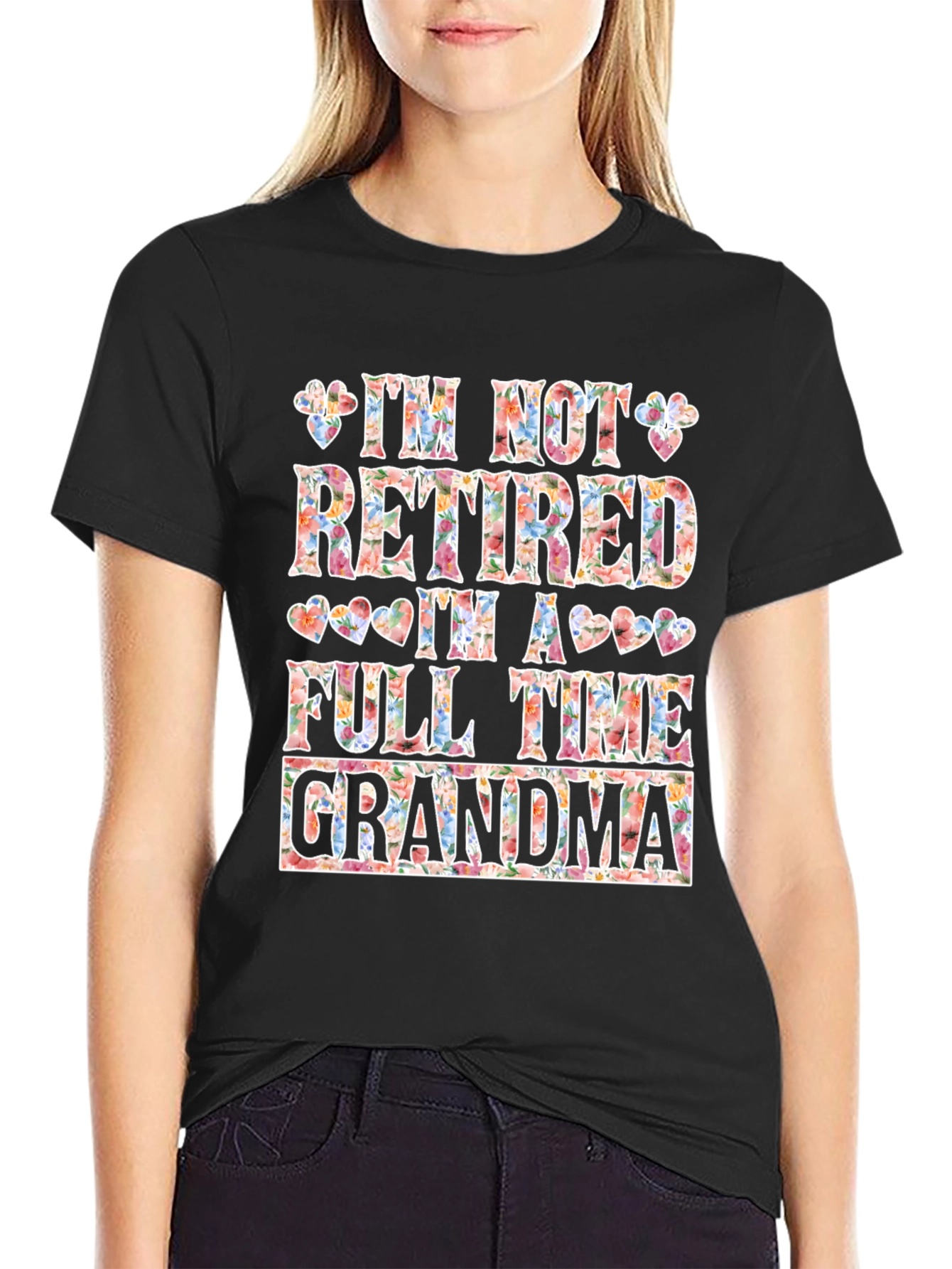 Floral Full Time Grandma Graphic Tee