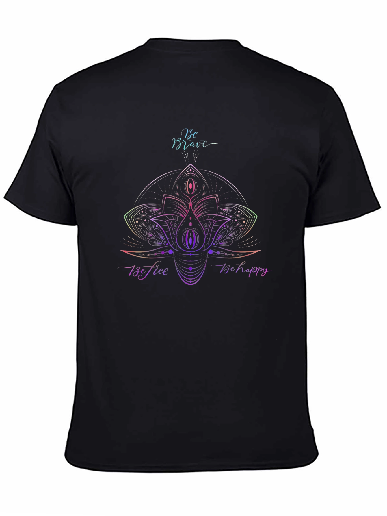 Be Brave Lotus Graphic Tee - Mens Black T-Shirt