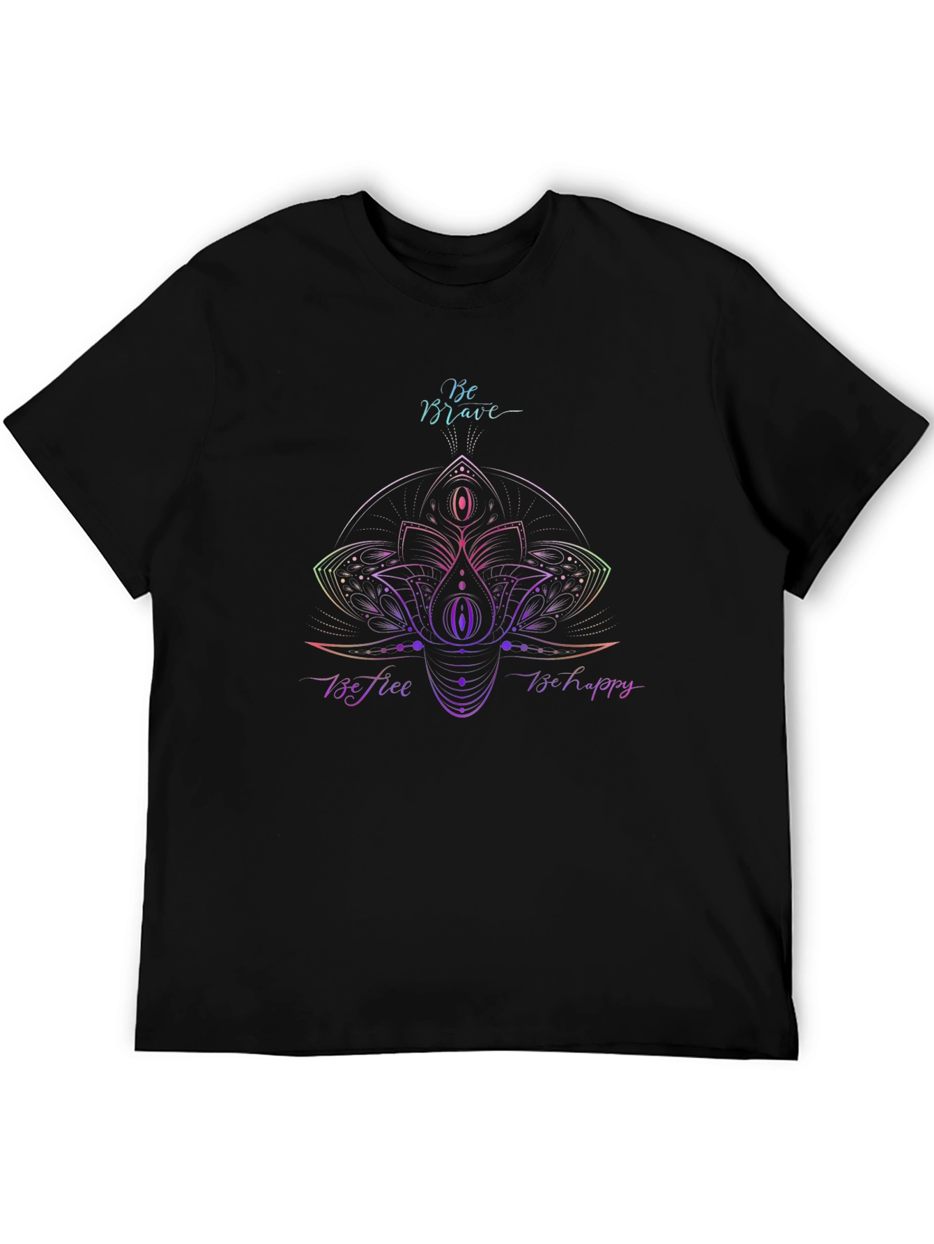 Be Brave Lotus Graphic Tee - Mens Black T-Shirt