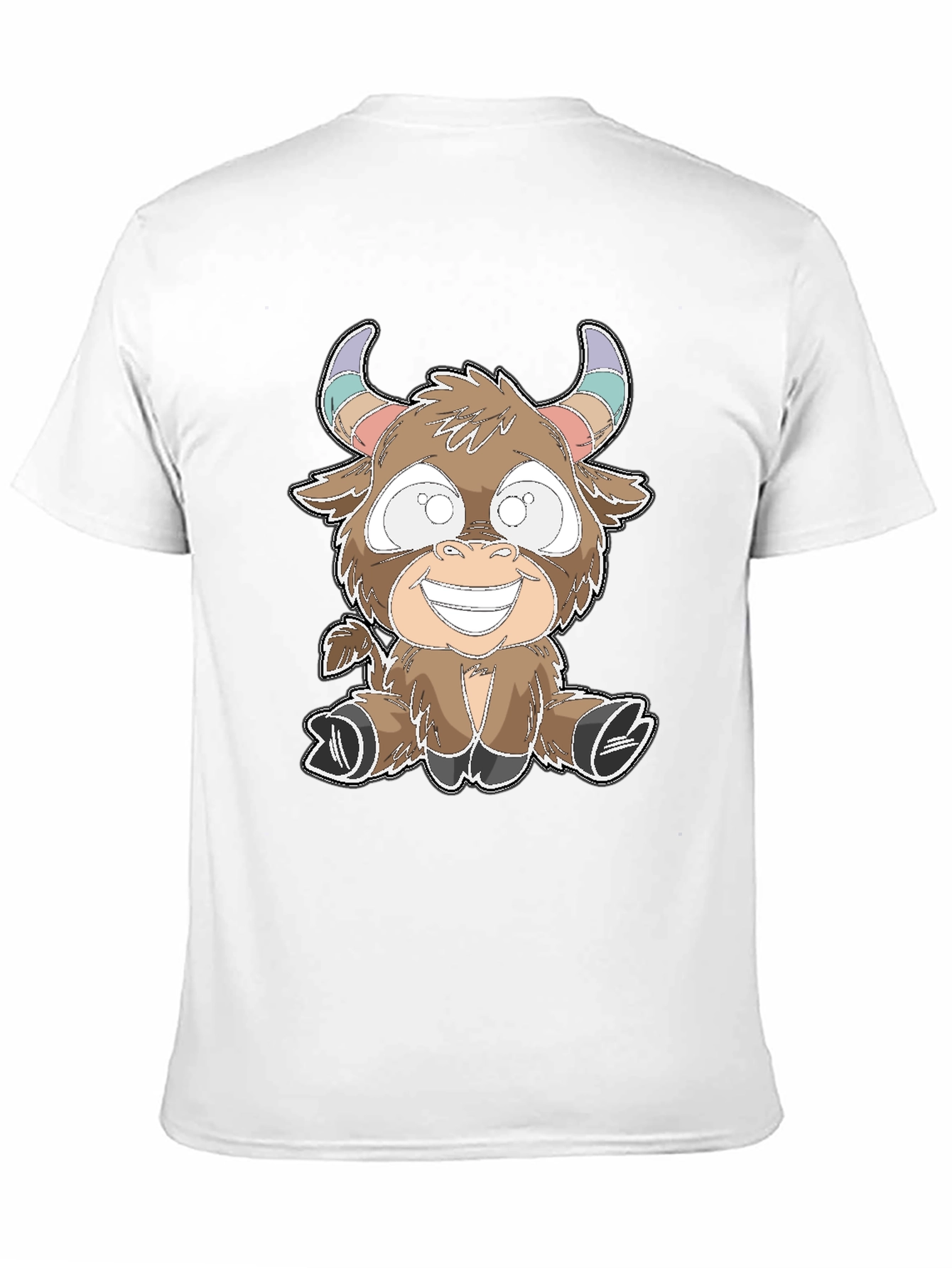 Cartoon Bull Graphic Tee - Soft Cotton Blend