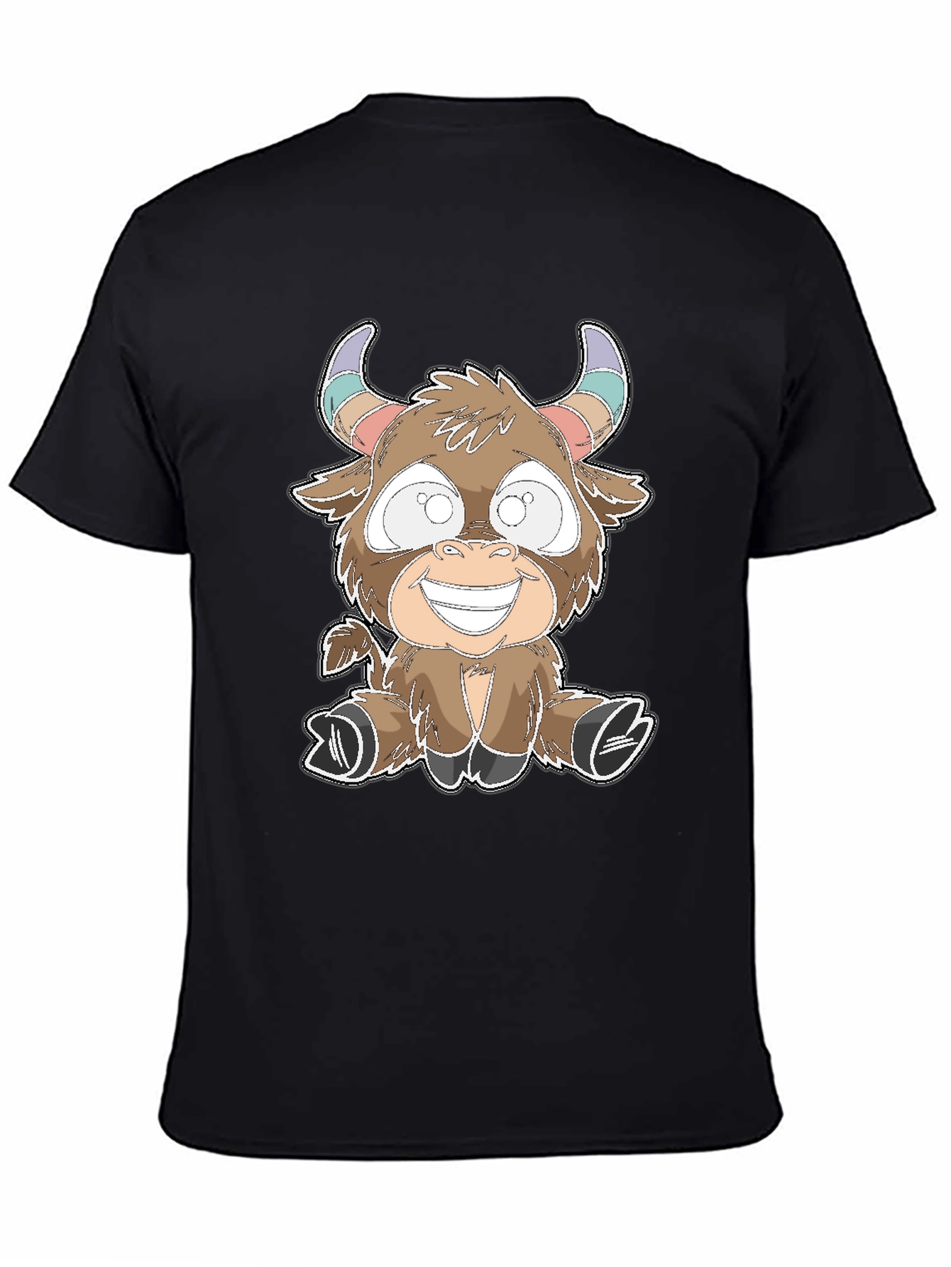Cartoon Bull Graphic Tee - Soft Cotton Blend