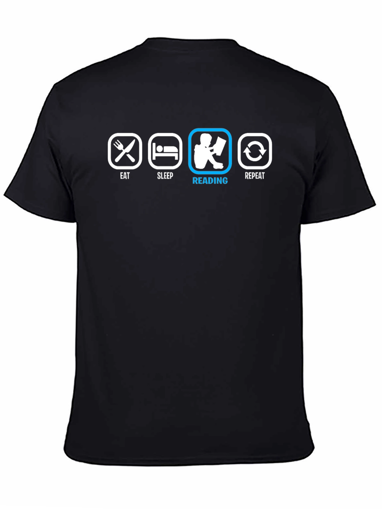 Eat Sleep Reading Repeat Black T-Shirt