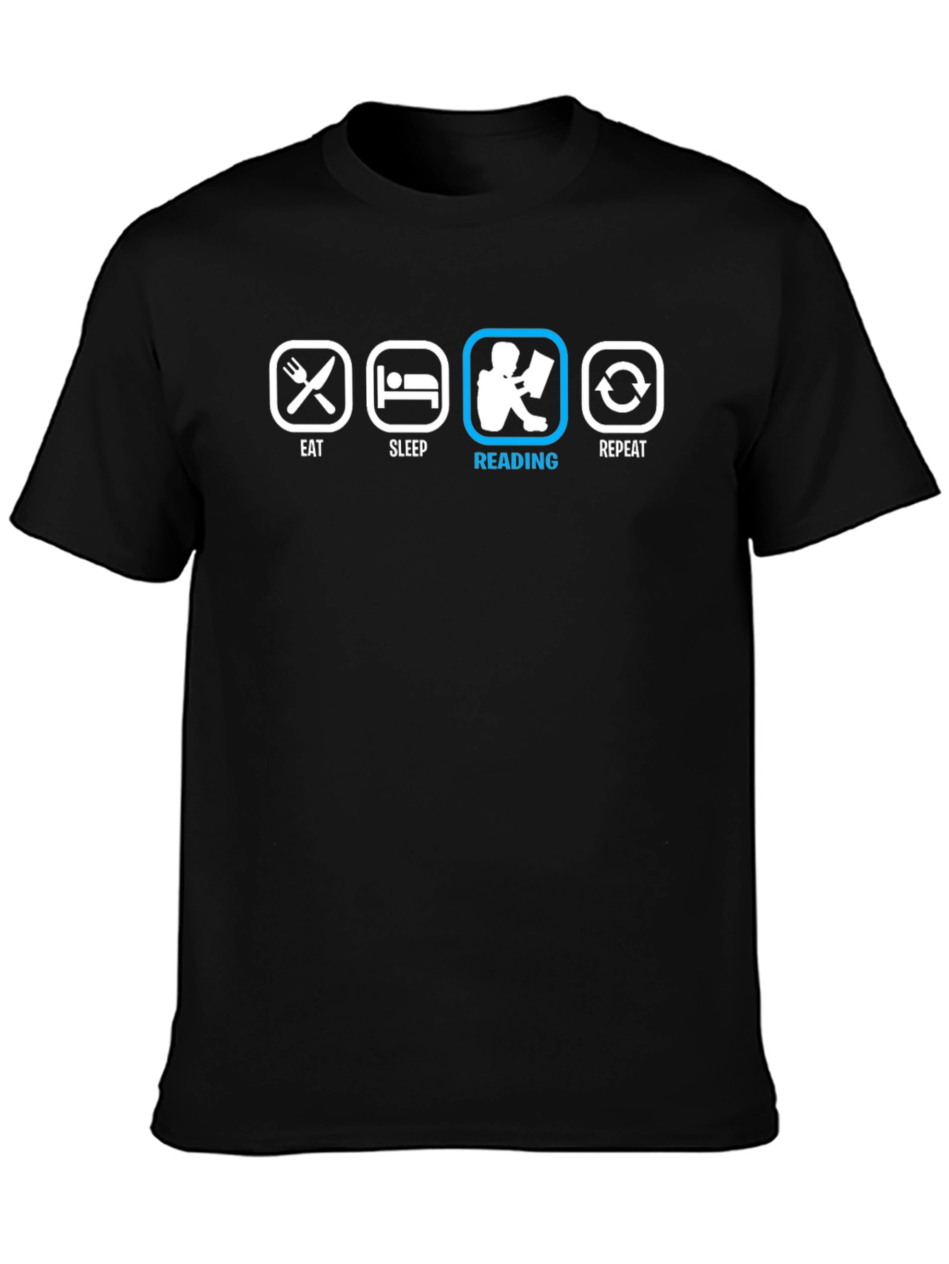 Eat Sleep Reading Repeat Black T-Shirt