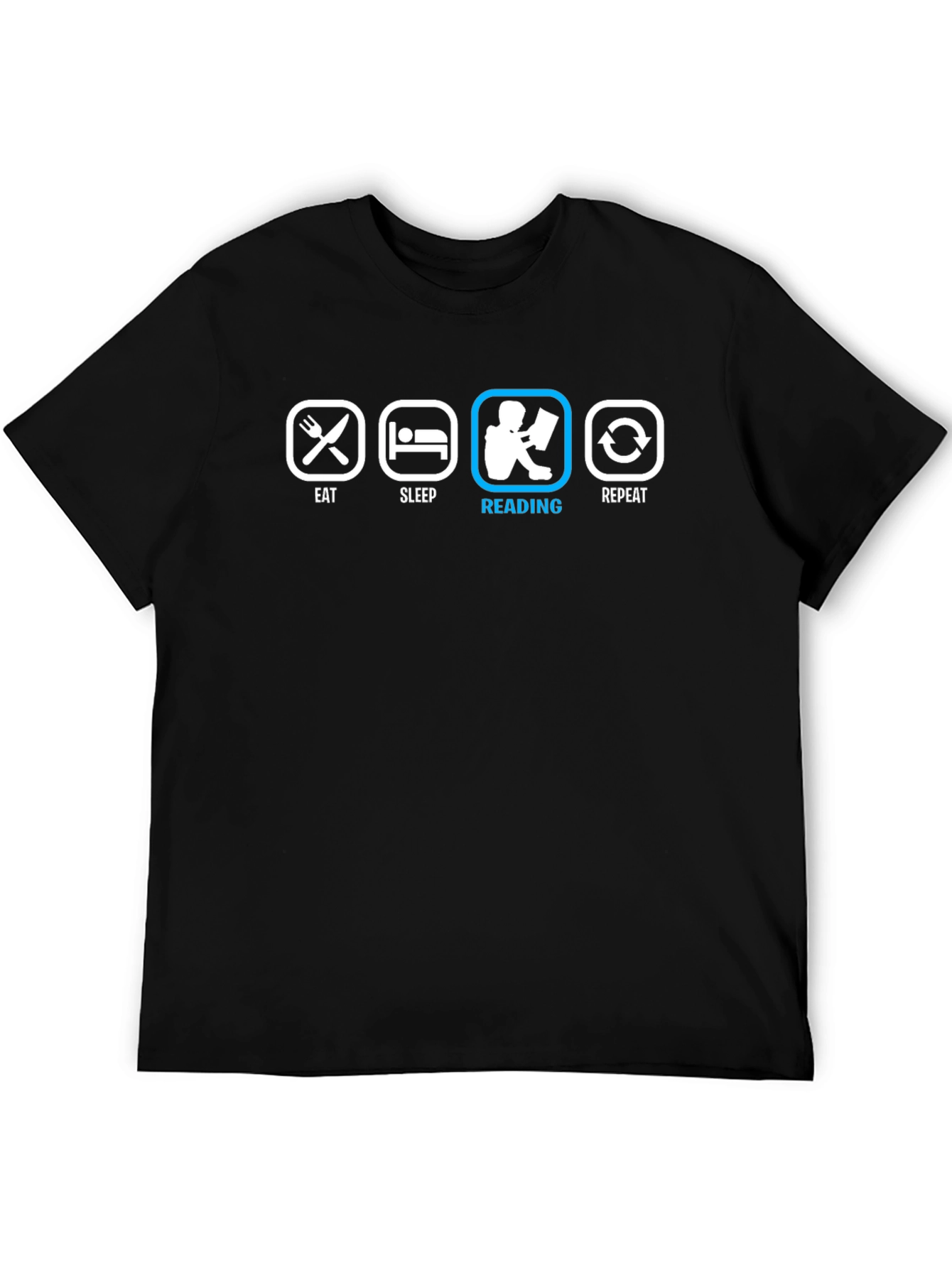 Eat Sleep Reading Repeat Black T-Shirt