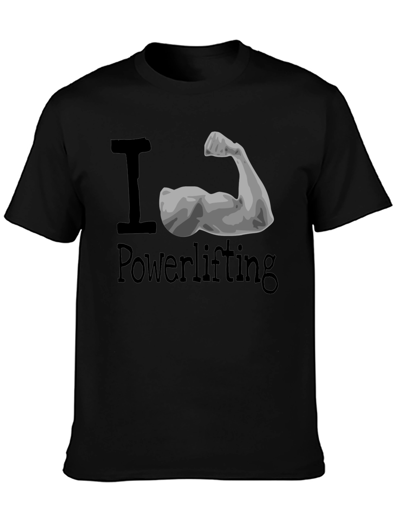 I Love Powerlifting Black T-Shirt