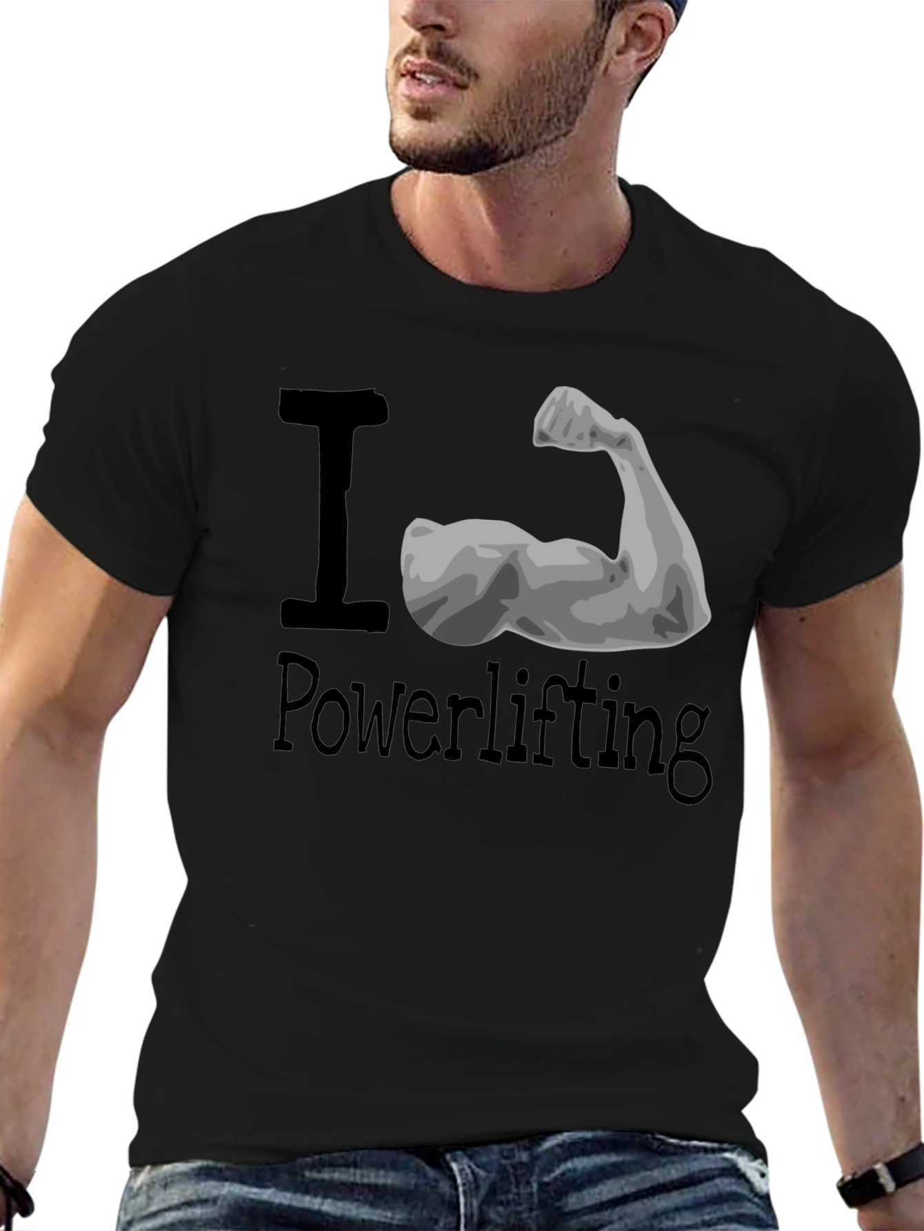 I Love Powerlifting Black T-Shirt