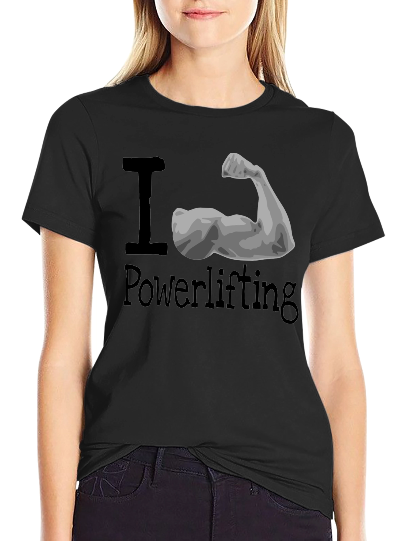 I Love Powerlifting Black T-Shirt