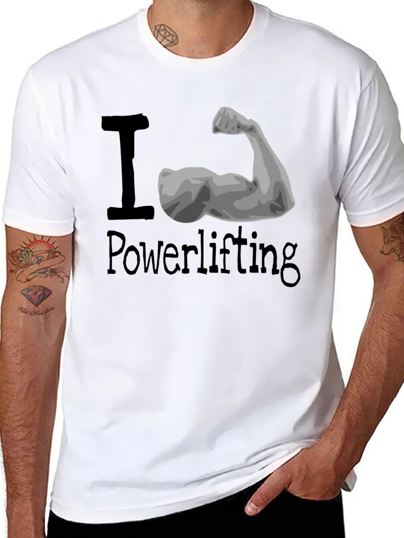 I Love Powerlifting Black T-Shirt