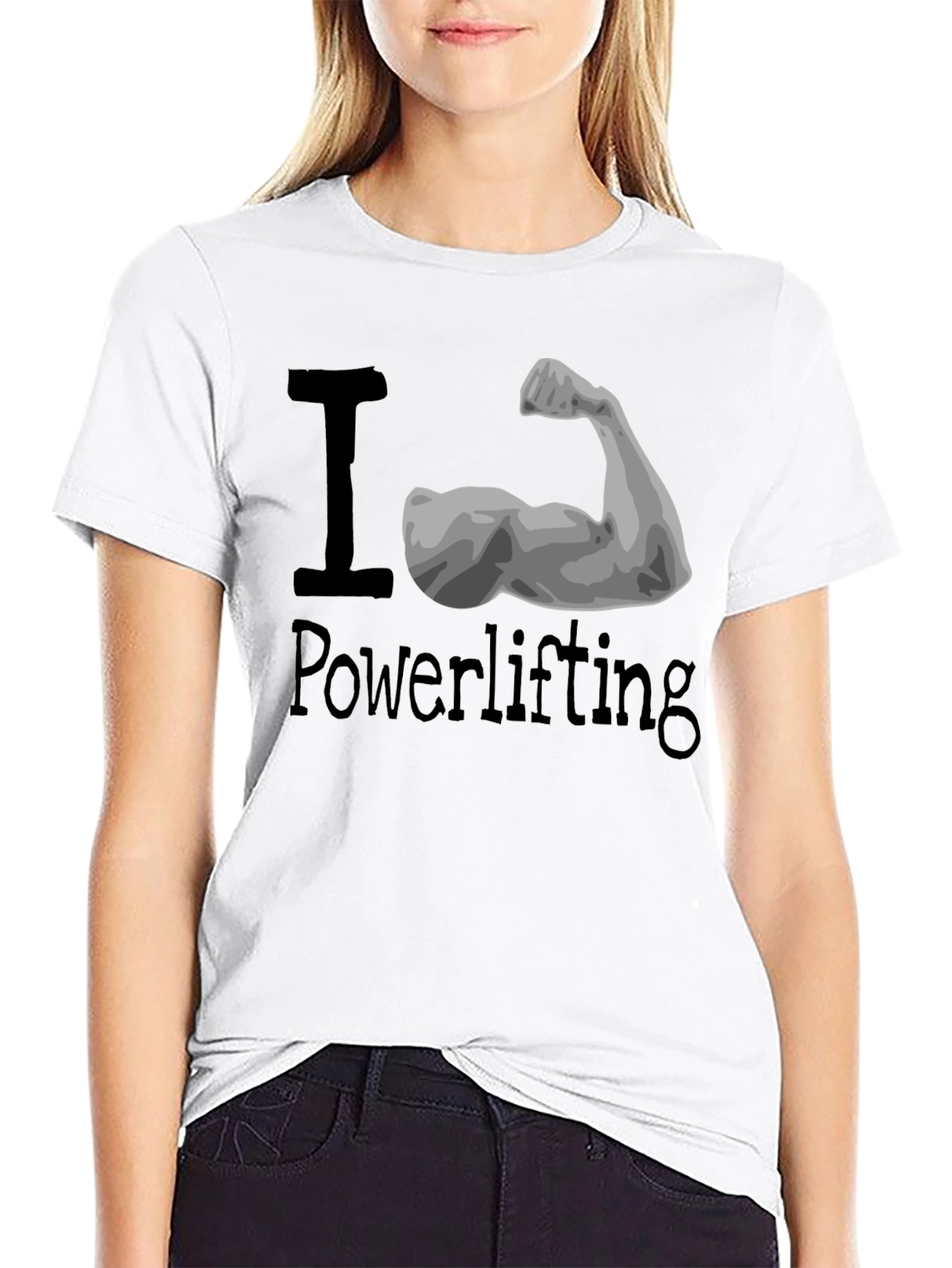 I Love Powerlifting Black T-Shirt