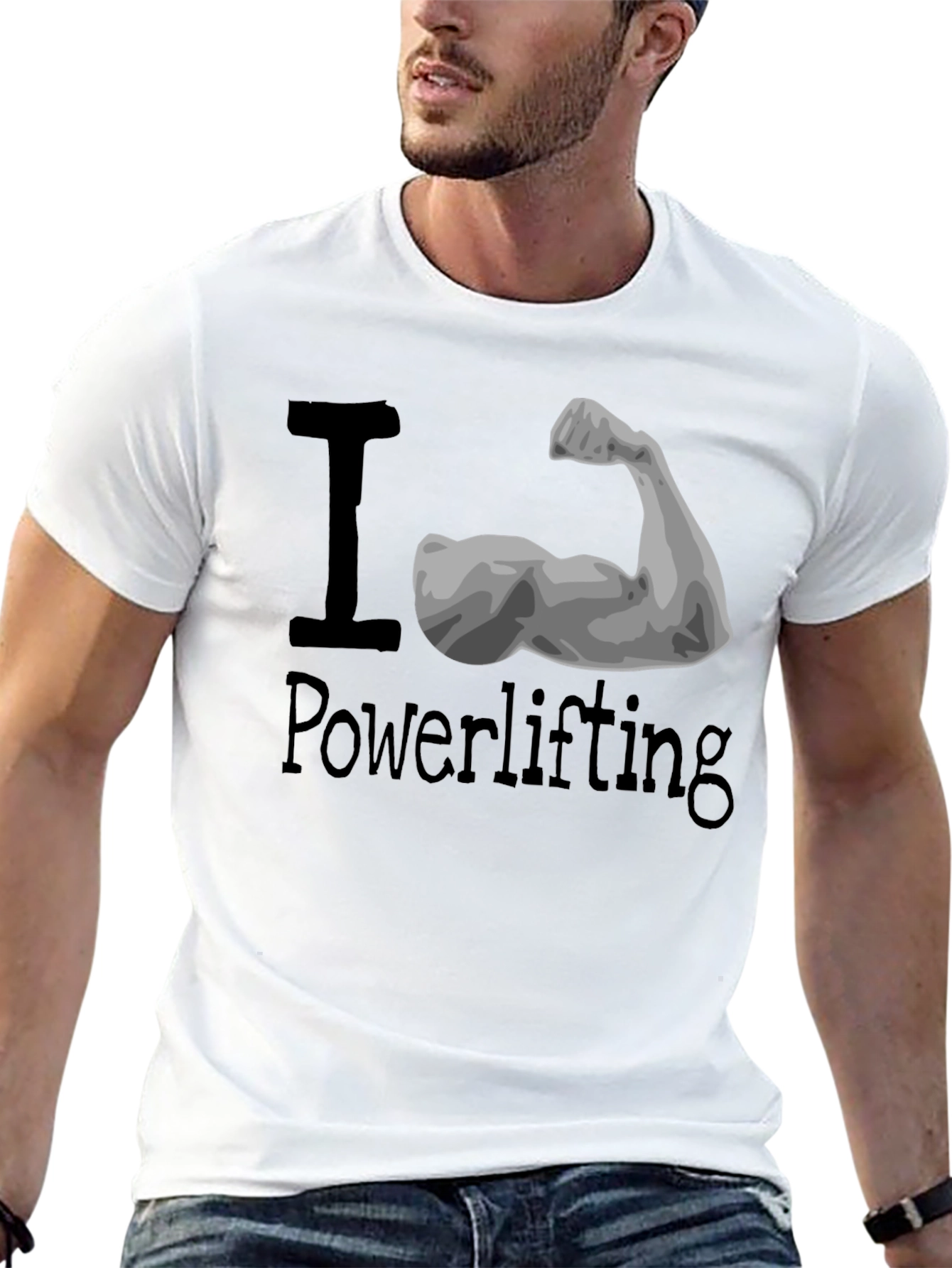 I Love Powerlifting Black T-Shirt