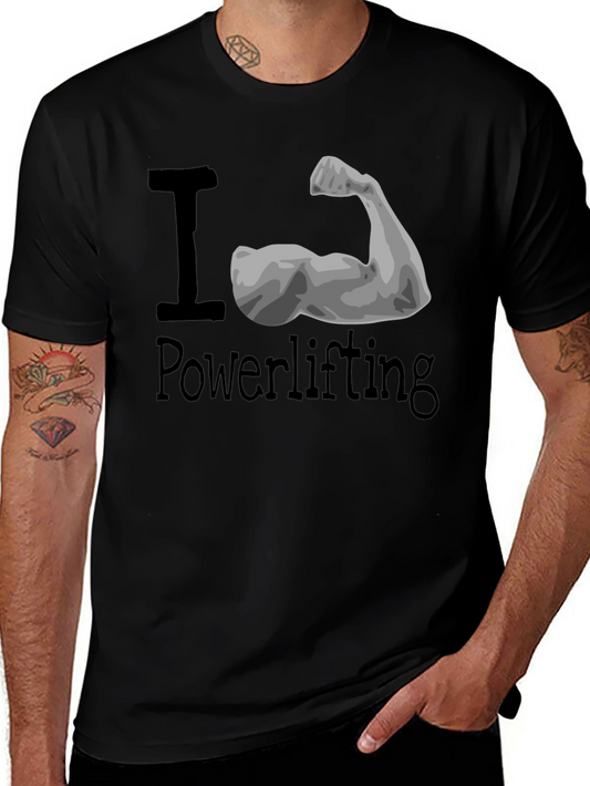 I Love Powerlifting Black T-Shirt