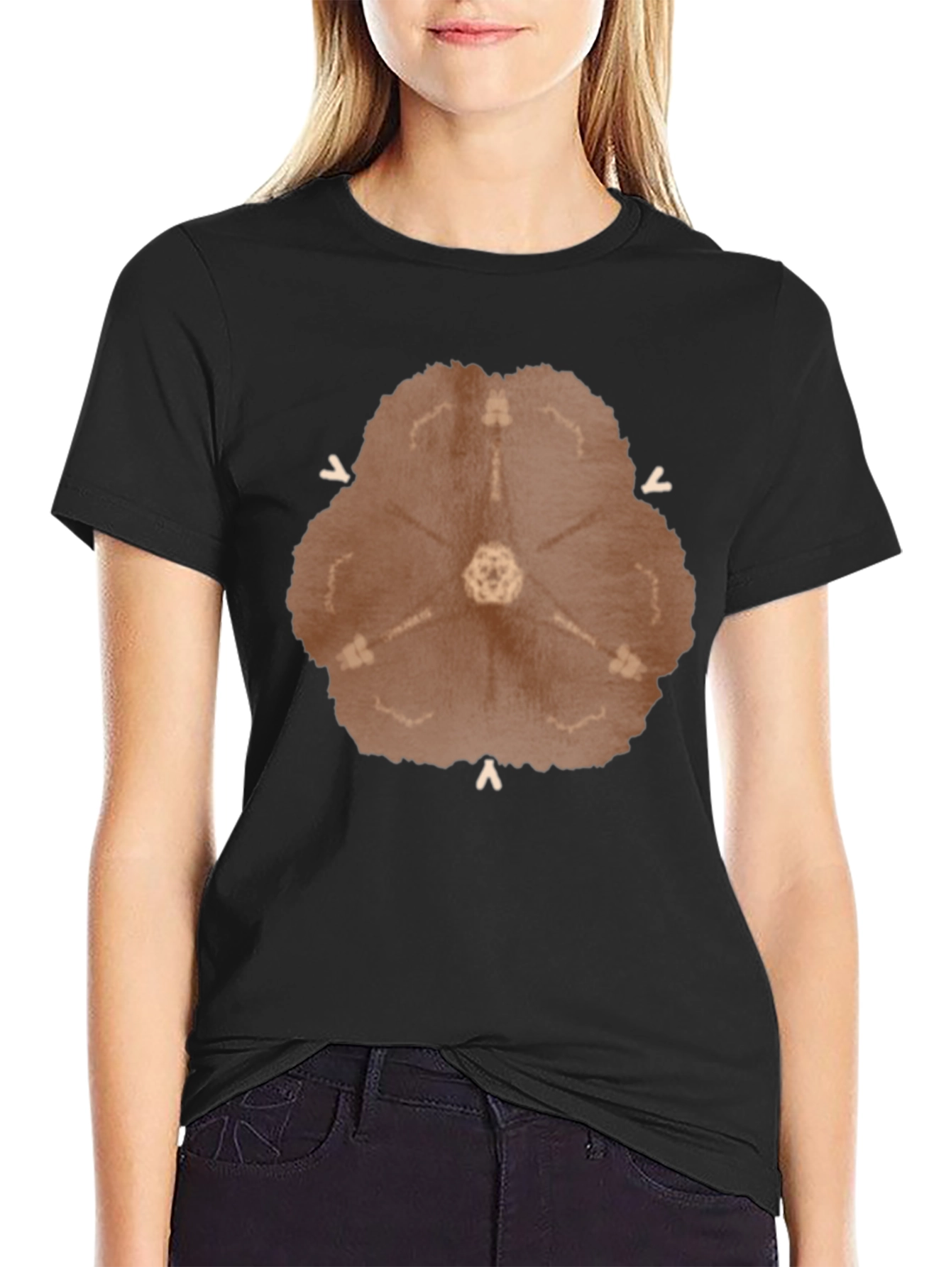 Abstract Radial Design Black T-Shirt